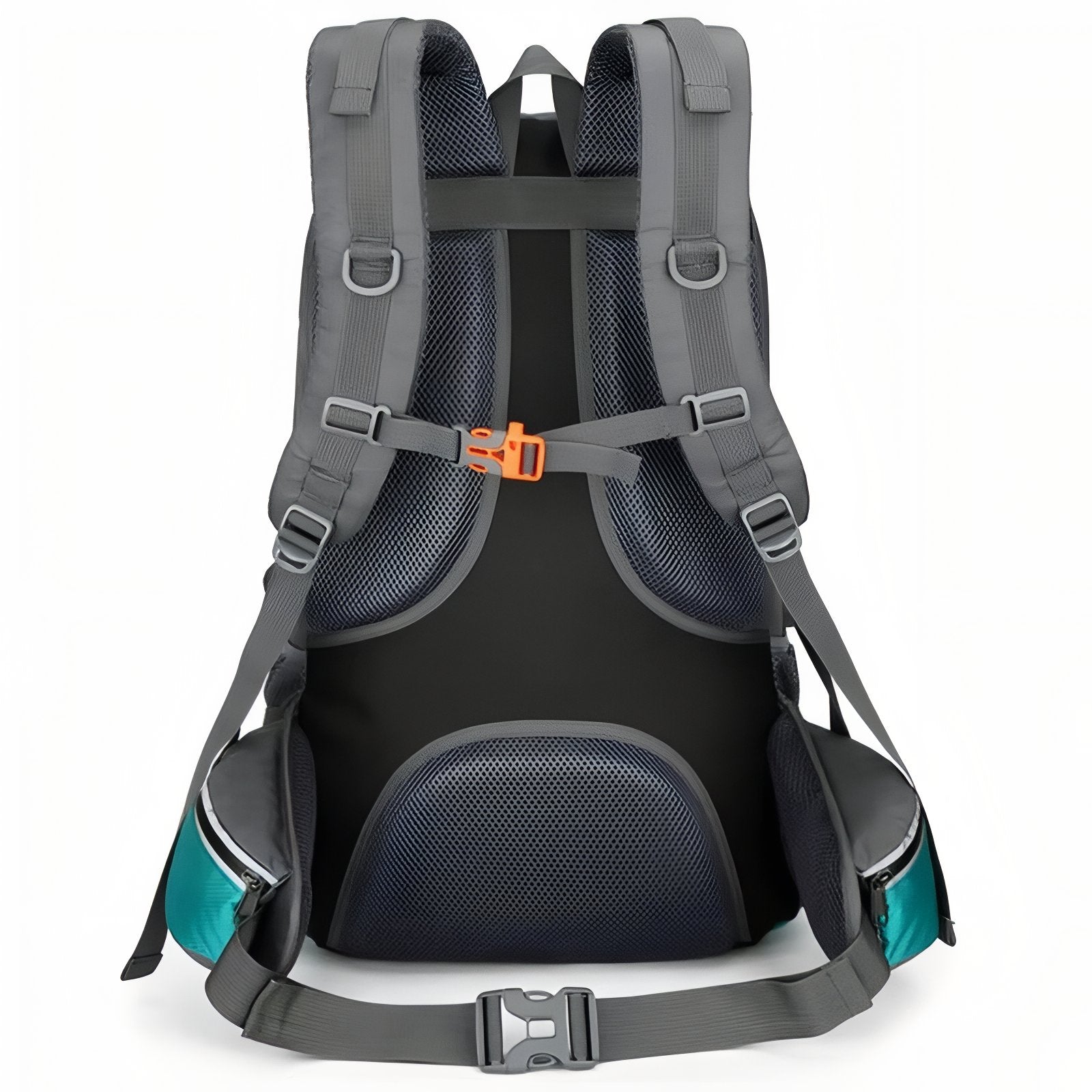 Sac à Dos Randonnée Multi-Poches 55L détail des bretelles - Turquoise et Gris - Gris Foncé et Noir - Gris Foncé et Bleu Marine - Noir Profond - Orange et Gris