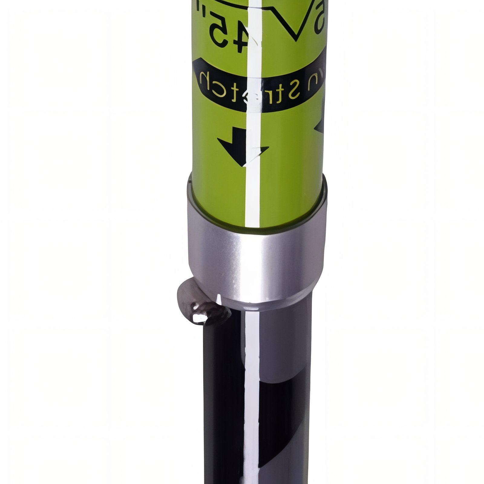 Bâton De Marche Carbone Pliable gros plan partie supérieure - Rouge et Vert Fluo - Noir