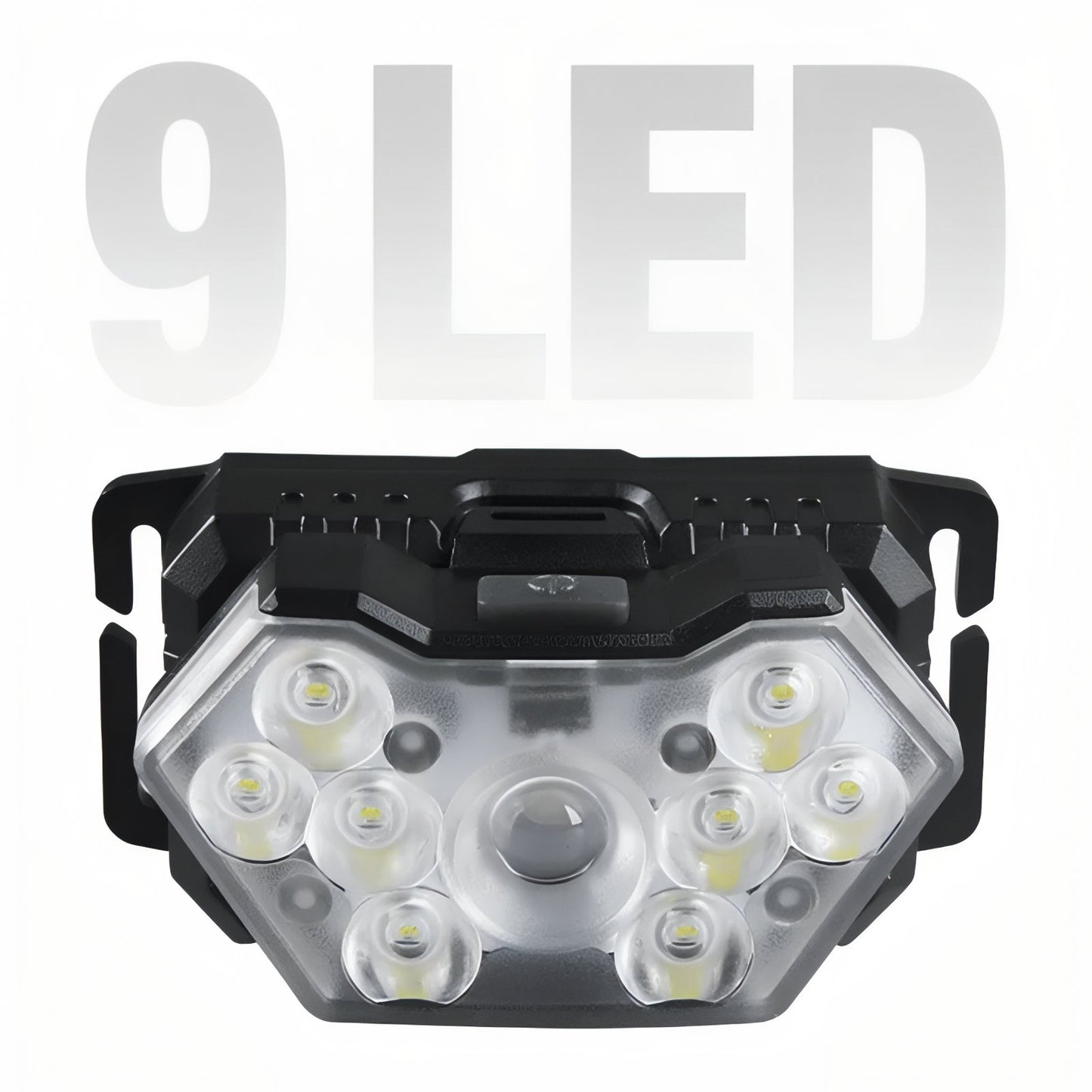 Lampe Frontale LED Puissante gros plan des LED - Noir