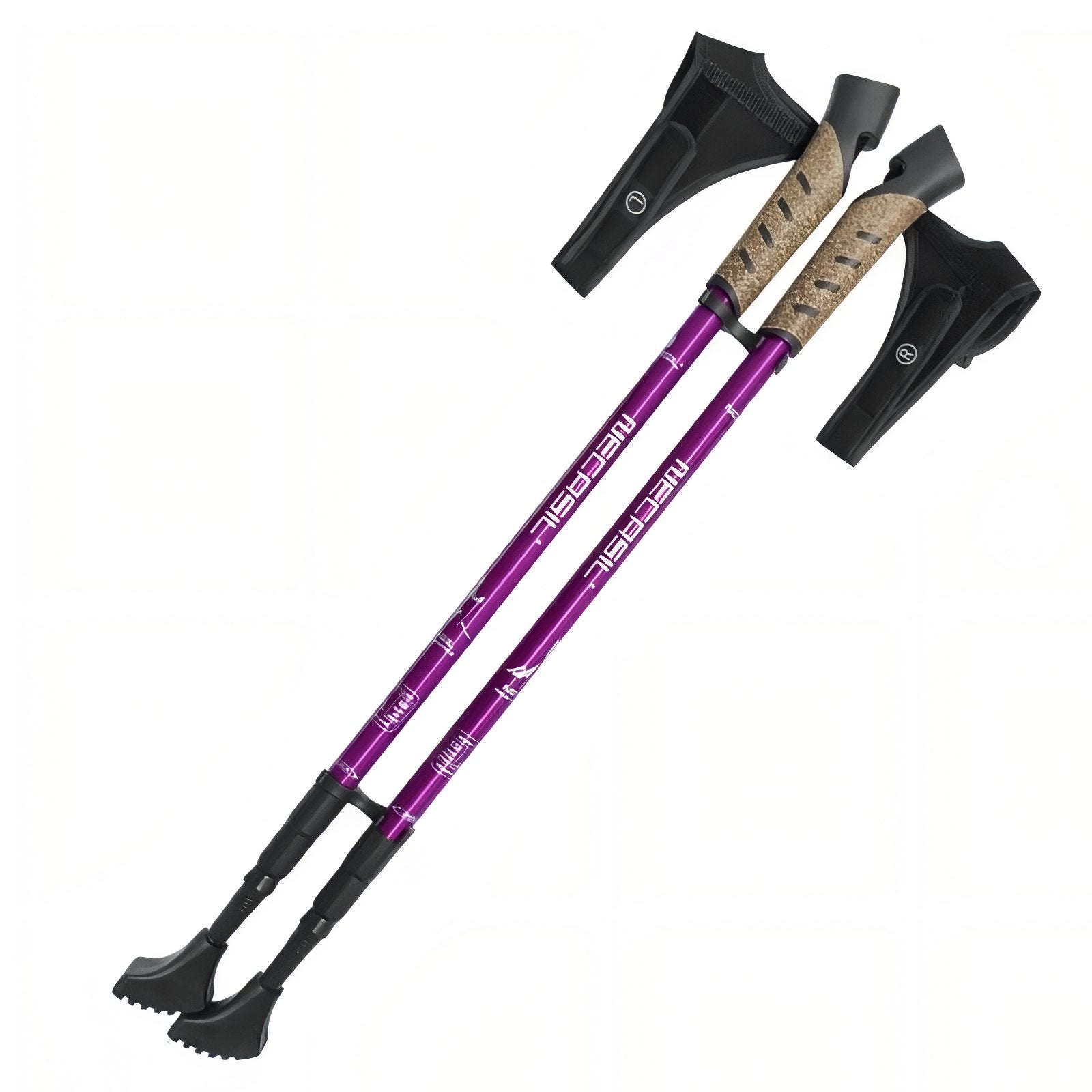 Bâton Marche Nordique Télescopique Aluminum - Violet Foncé - 2 Bâtons (Paire Complète)