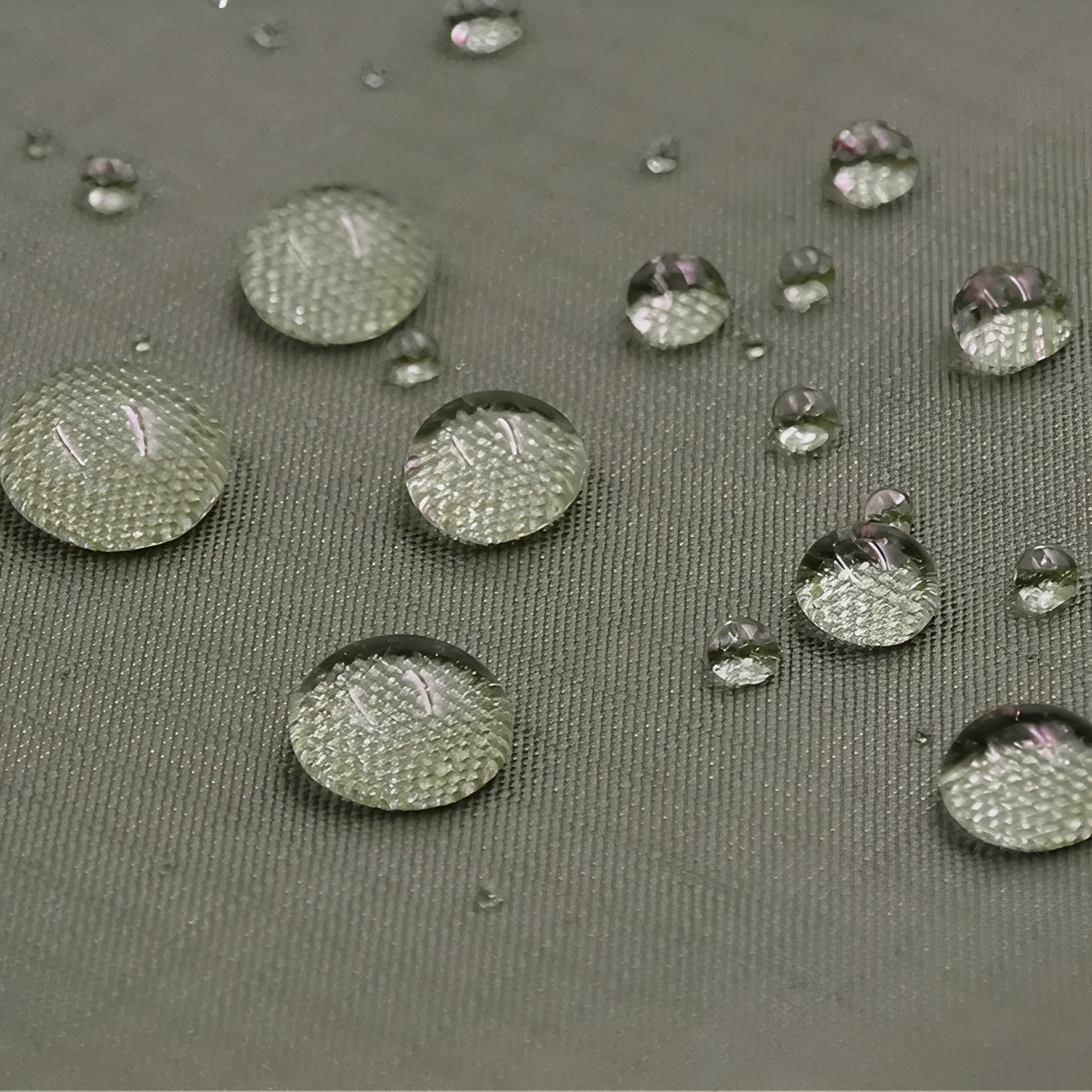 Bâche de Randonnée gros plan gouttes d'eau - Vert Militaire - Vert - Noir - Beige