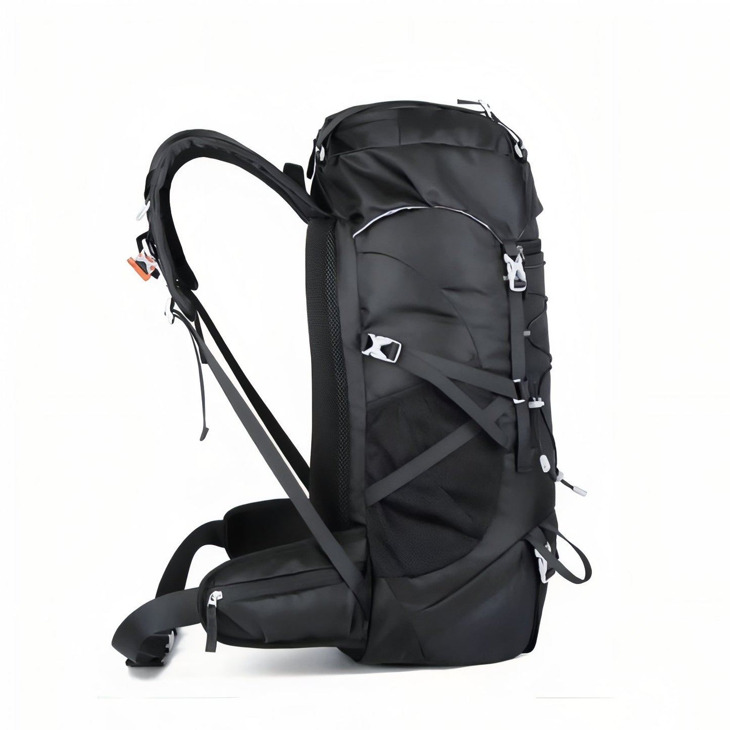 Sac Randonnée Multipoches 50l vue latérale - Noir