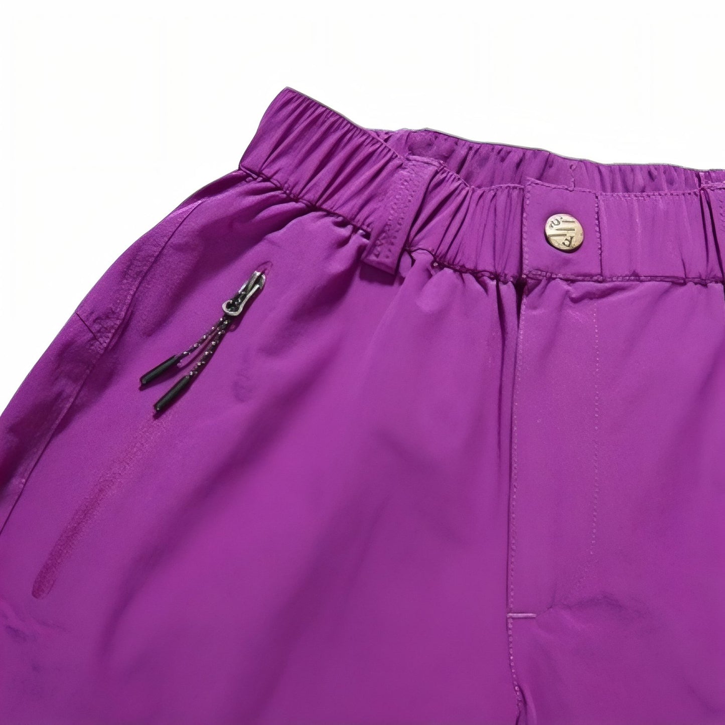 Pantalon Randonnée Été Femme gros plan fermeture zippée - Violet - Noir - Gris Foncé