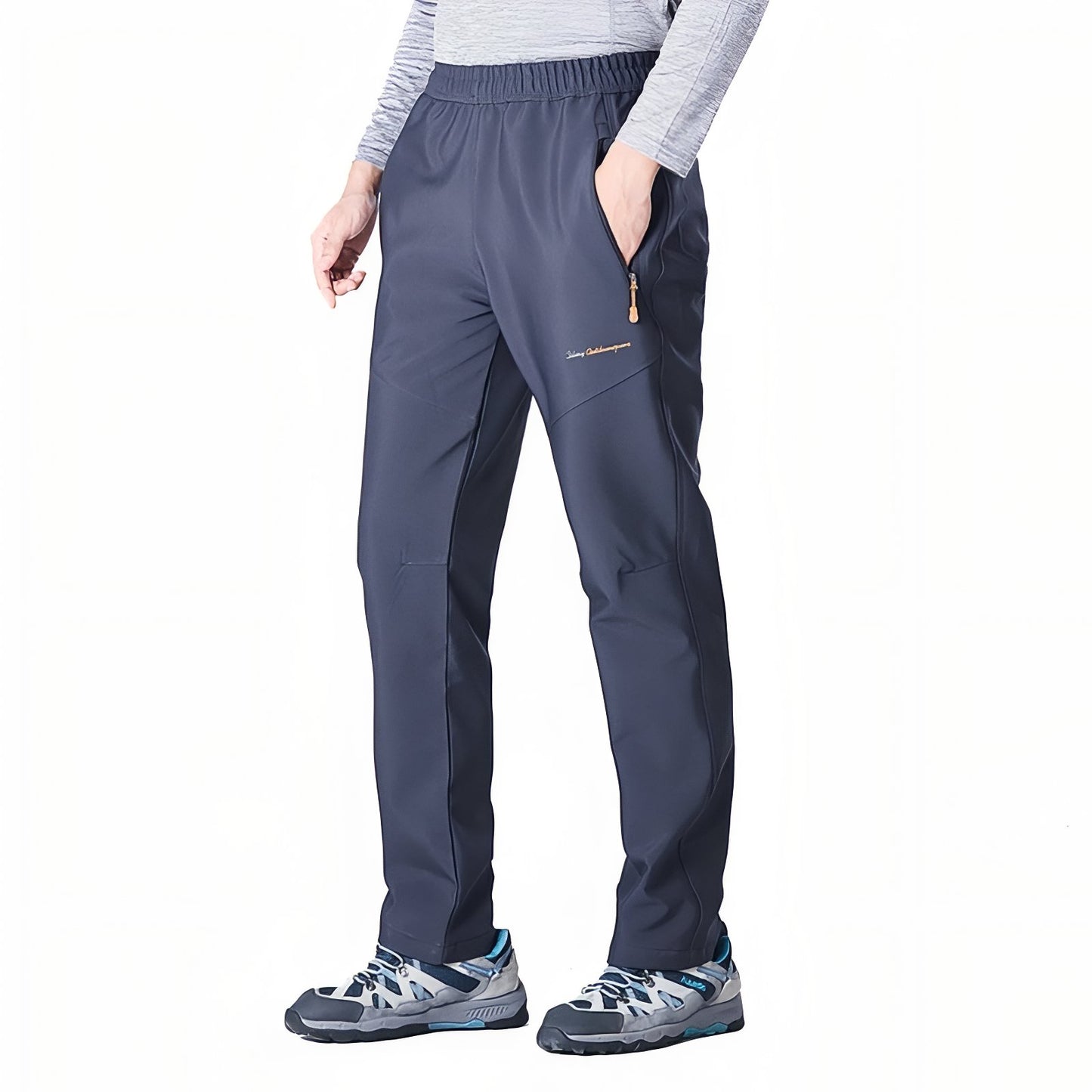 Pantalon Randonnée Taille Élastique - Homme - Gris