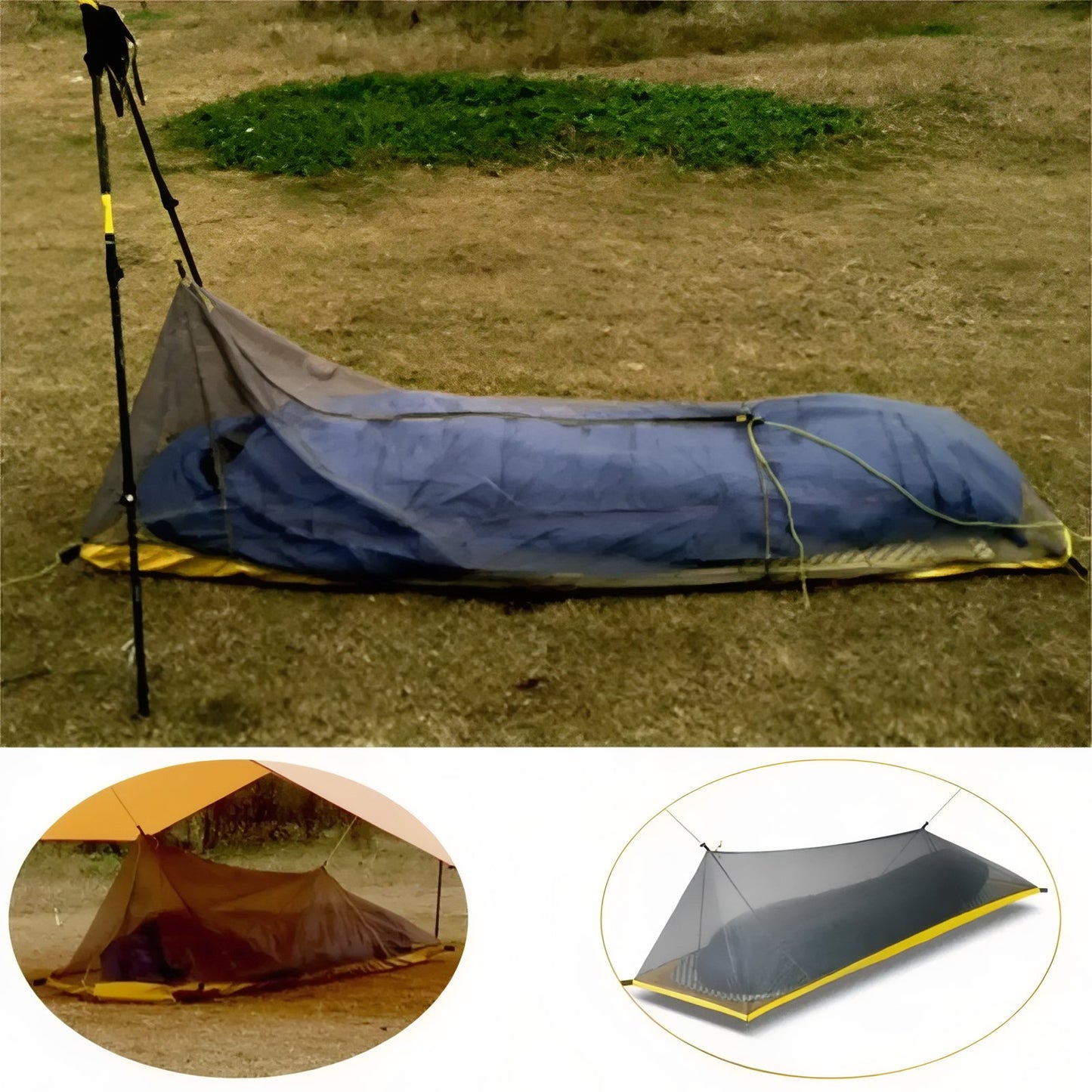 Tente Bivouac Ultra Légère 1 Personne 230g/260g tente en extérieur - 4 Saisons - 3 Saisons