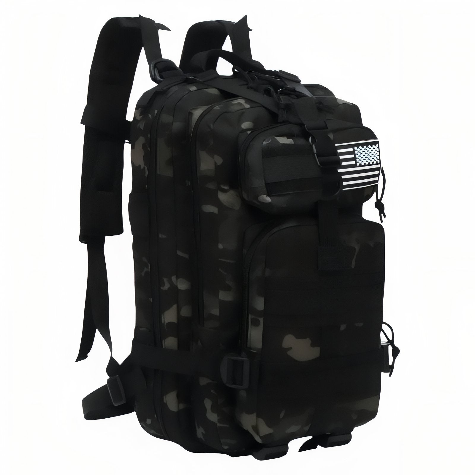 Sac à Dos Militaire Imperméable 30L/50L - Noir Camouflage (30L)