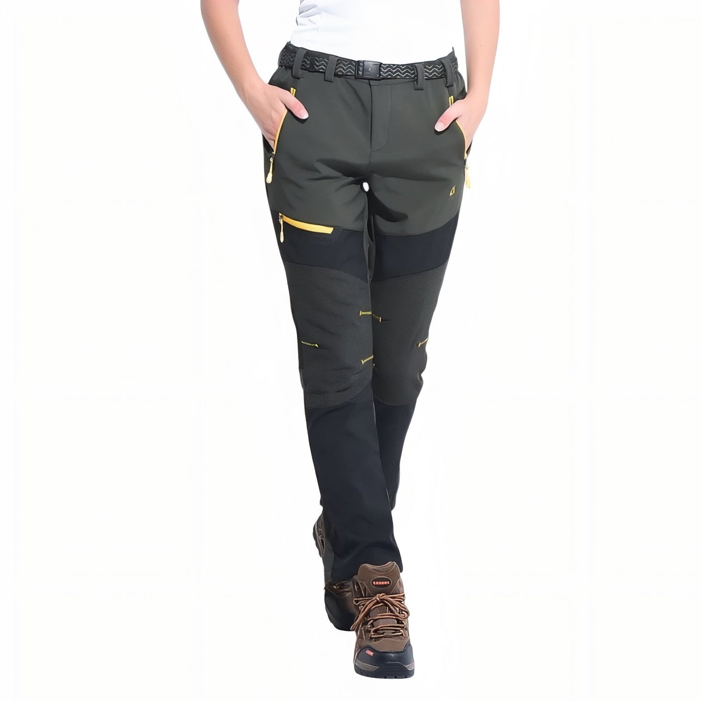 Pantalon Randonnée Chaud Polaire Femme - Vert