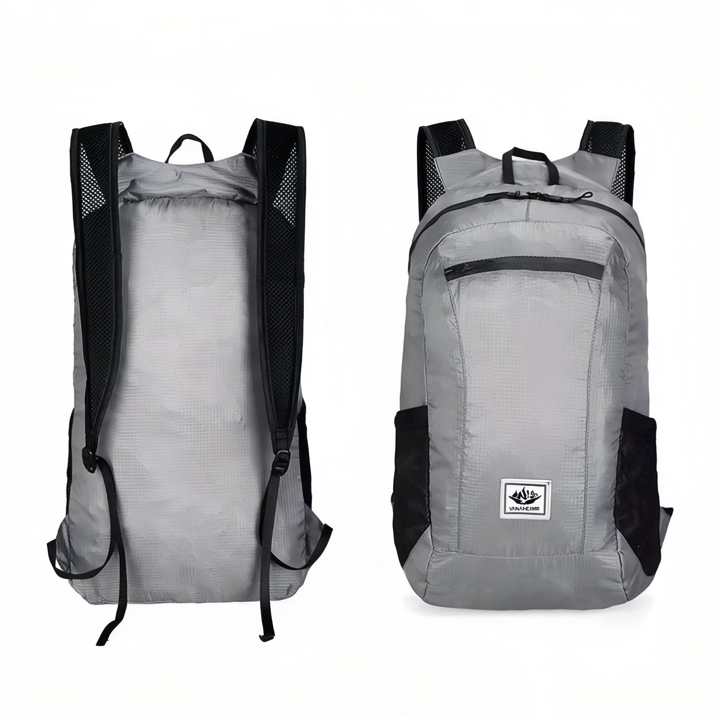 Sac à Dos Randonnée Ultra Léger vue avant et arrière - Gris