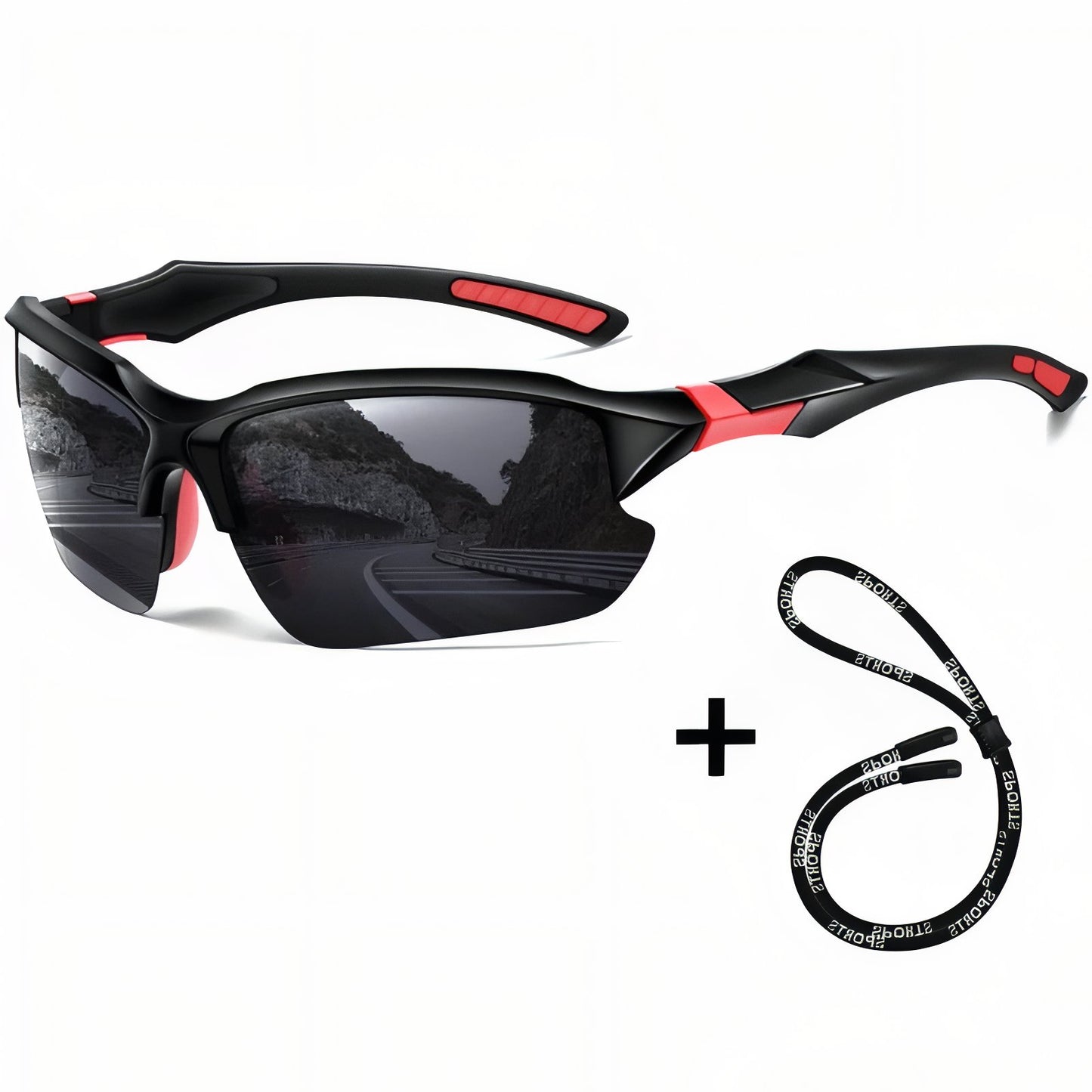 Lunette Randonnée Polarisée - Noir et Rouge