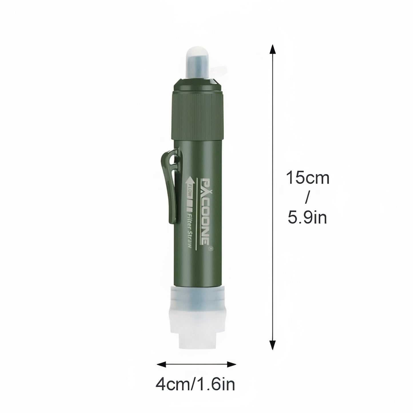 Filtre À Eau Portable guide des dimensions - Vert Olive