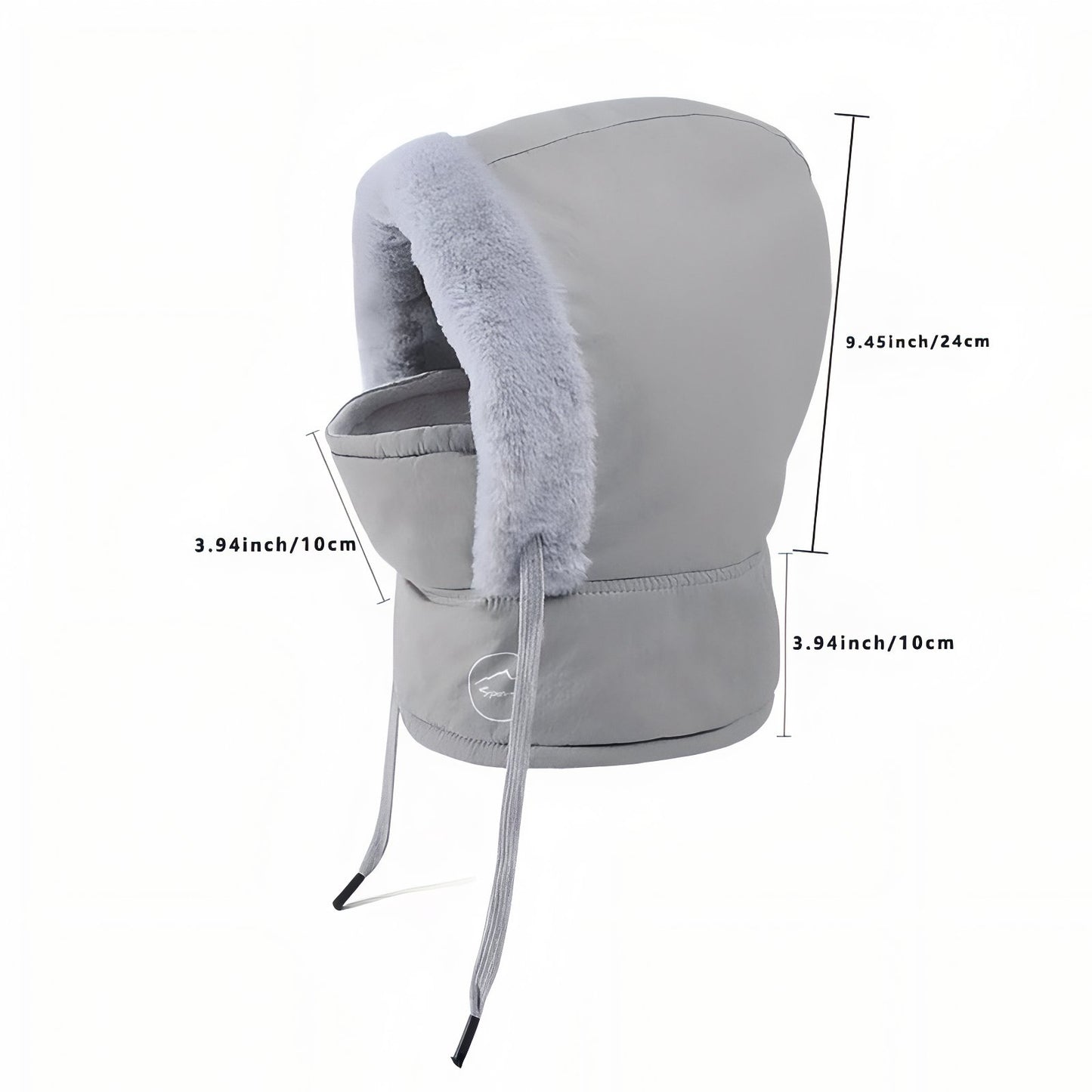 Cagoule Chaude Bataclava guide des dimensions - Gris Clair - Beige - Noir Ébène - Bleu Marine - Marron - Gris Foncé - Rose Pâle - Blanc