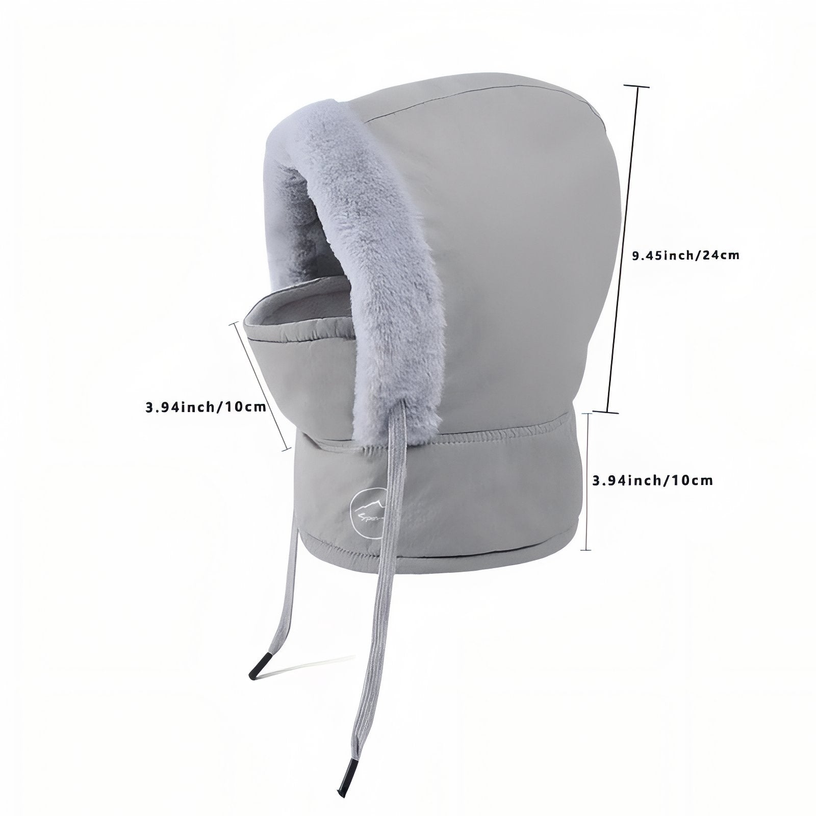 Cagoule Chaude Bataclava guide des dimensions - Gris Clair - Beige - Noir Ébène - Bleu Marine - Marron - Gris Foncé - Rose Pâle - Blanc