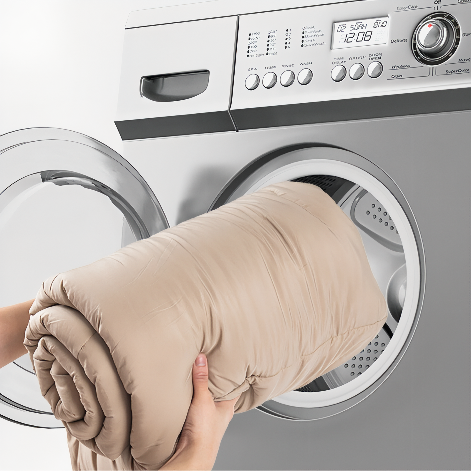 Sac De Couchage Extra Large mise en situation lavage - Beige Clair - Gris Clair