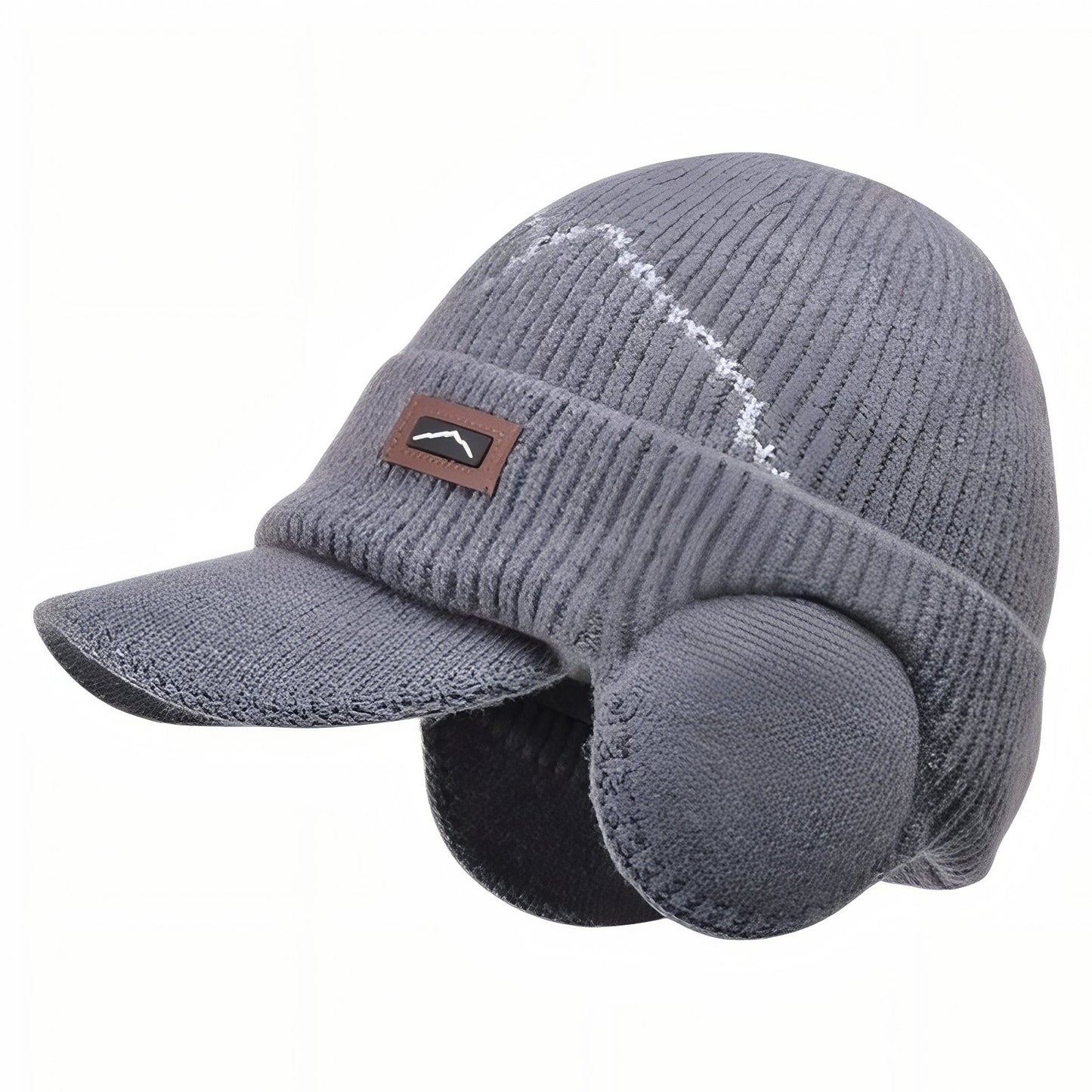 Bonnet Casquette Hiver Homme - Gris Foncé - 55-60cm