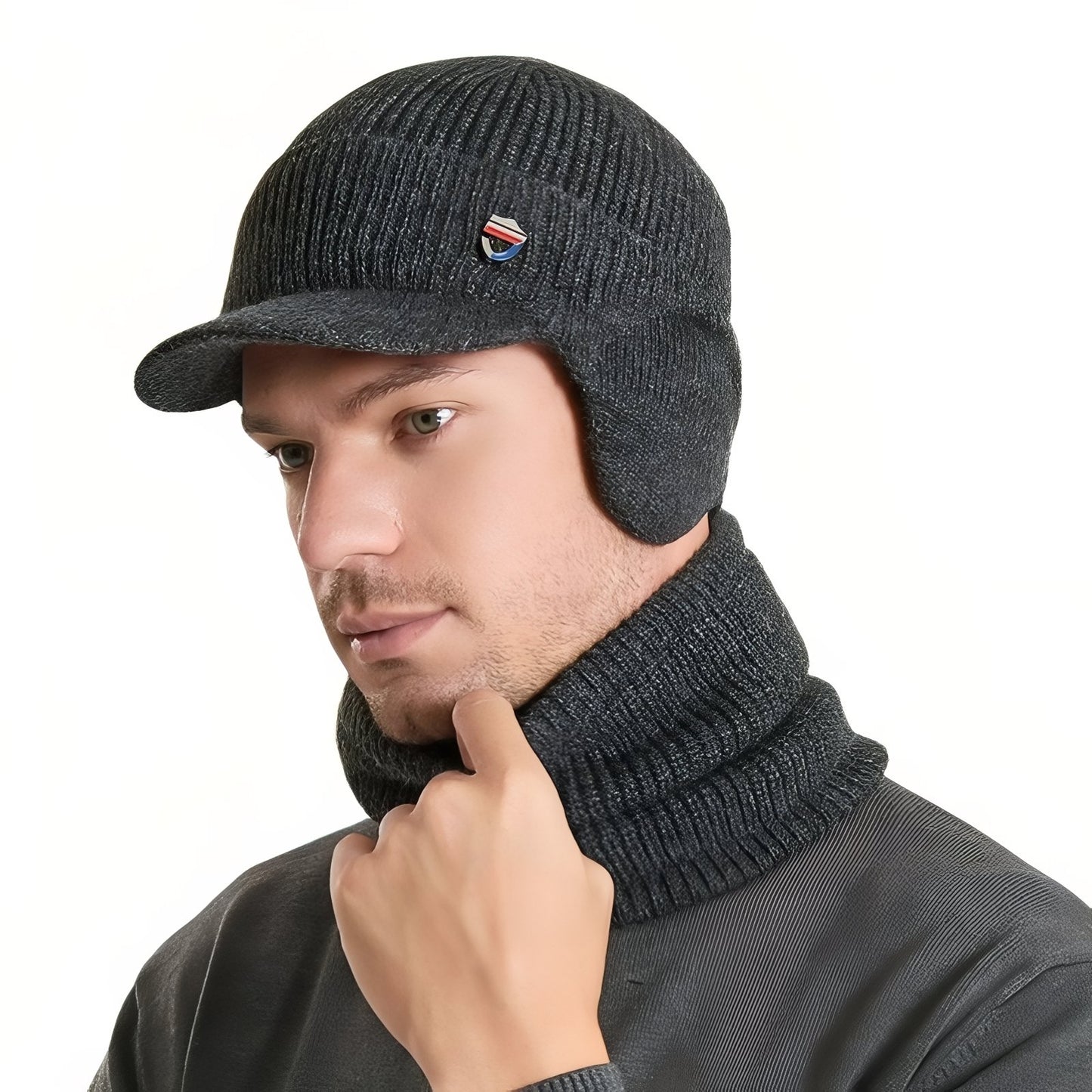Casquette Cagoule Hiver Homme - Gris Foncé - 55-60cm