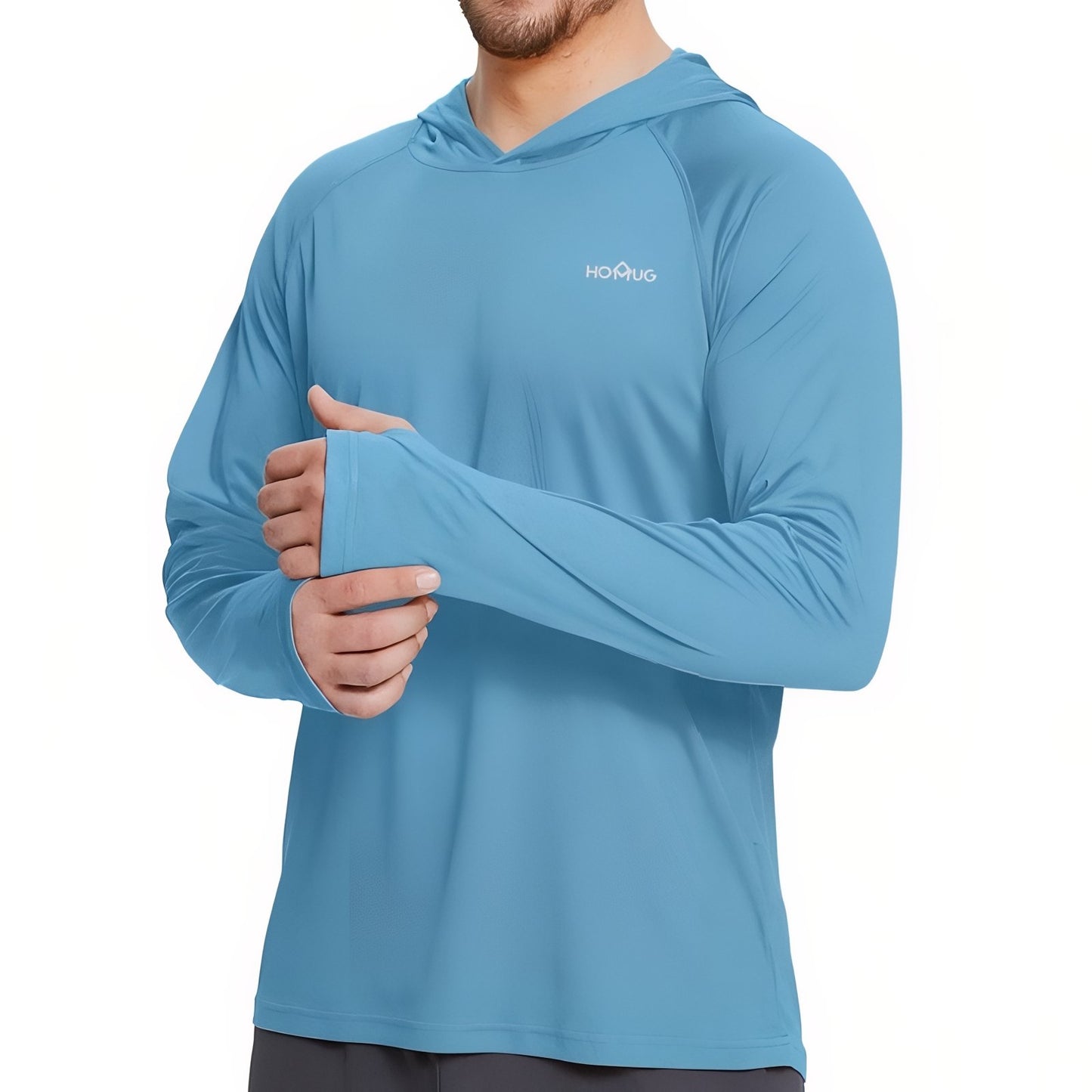 T-Shirt Anti-UV Homme Randonnée UPF50+ - Bleu Ciel