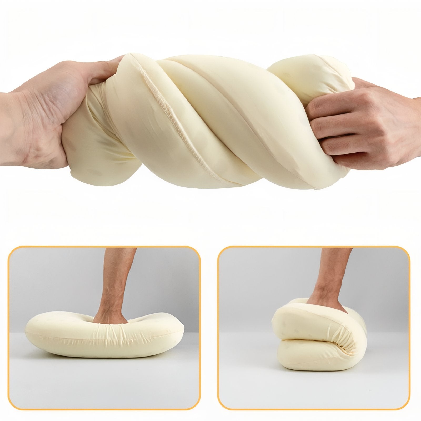 Coussin Ergonomique pour Bivouac mise en situation - Marron Clair - Vert Sauge
