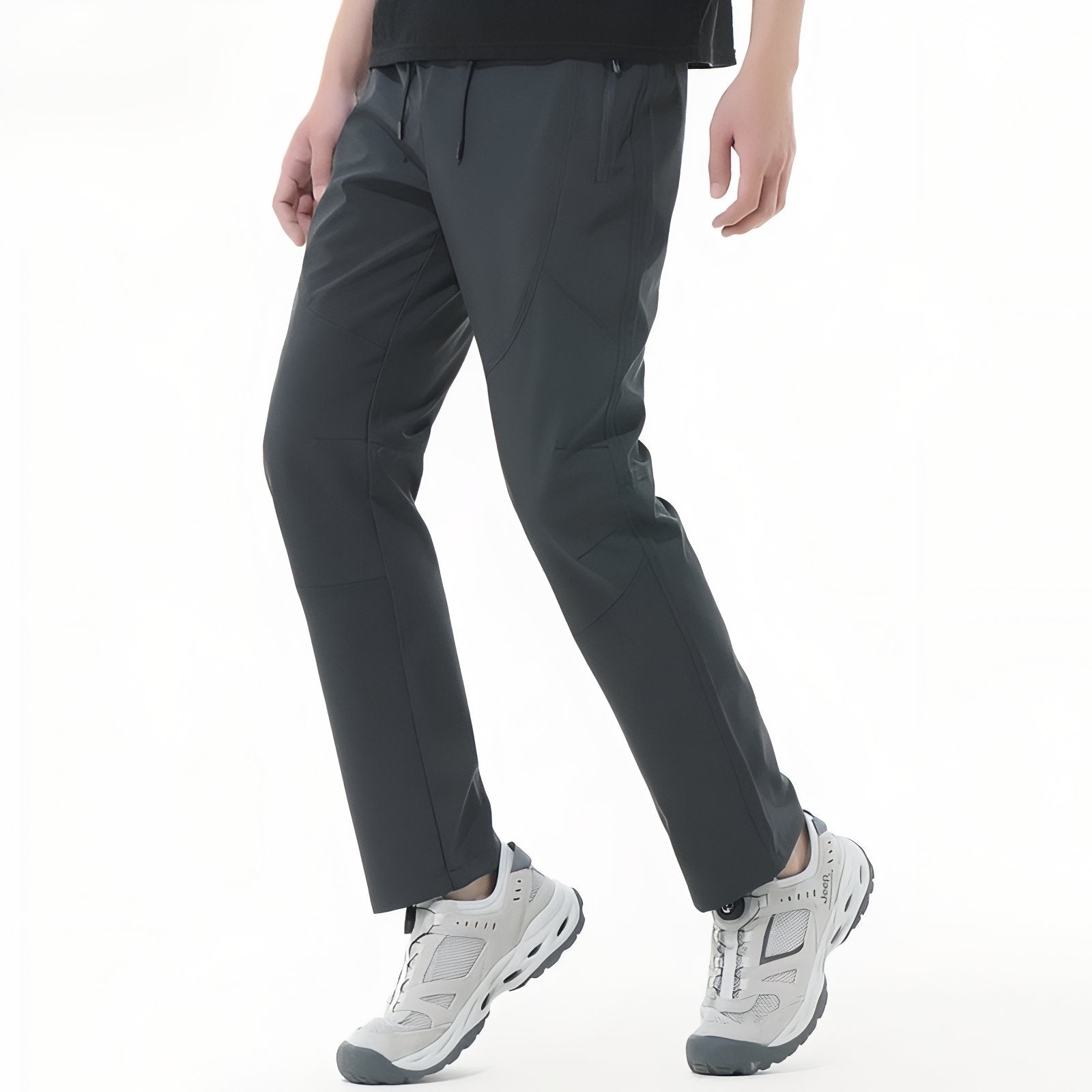 Pantalon Léger Randonnée Homme portée debout - Gris Clair - Noir Profond - Gris Foncé