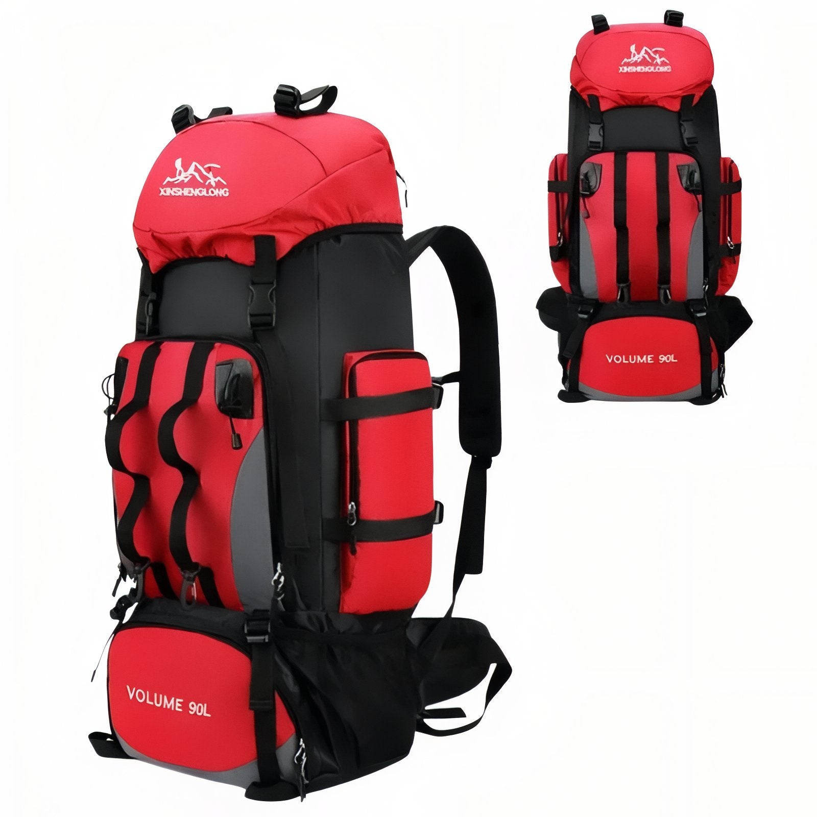 Sac à Dos Trekking - Rouge - Sans Housse Imperméable