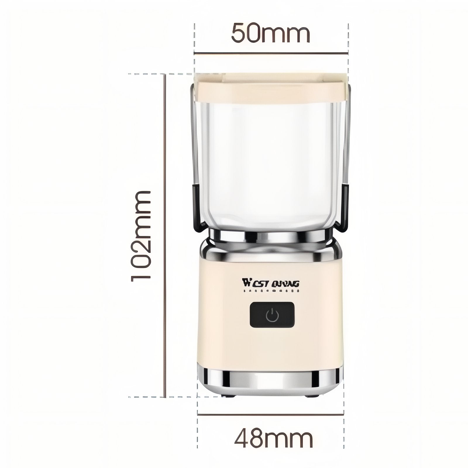 Lanterne Compacte Rechargeable guide des dimensions - Crème - Blanc Cassé - Marron Foncé - Vert Olive - Bleu Marine