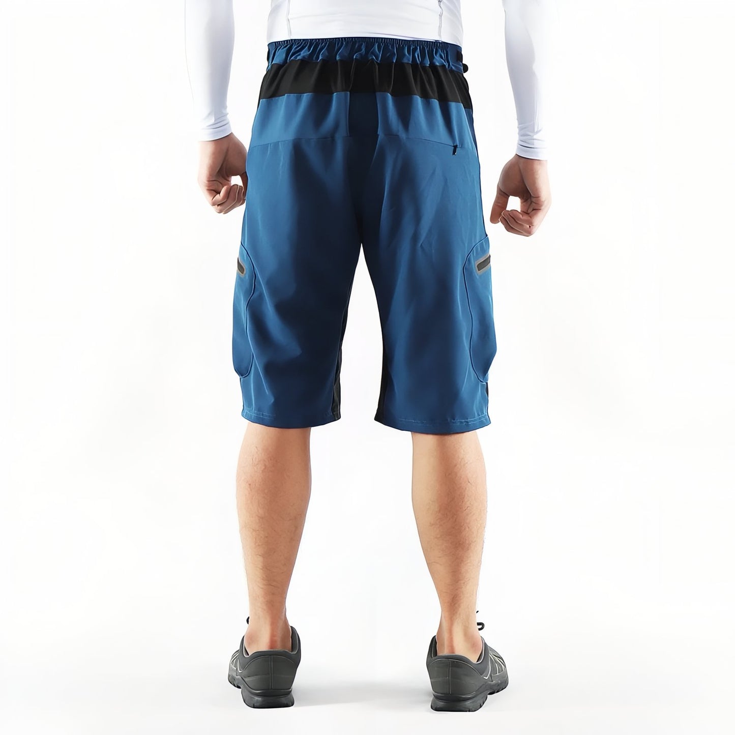 Short de Randonnée Homme Avec Poches portée de dos - Bleu Océan - Vert Olive - Bordeaux - Gris Anthracite - Orange Fluo - Noir - Bleu Ciel
