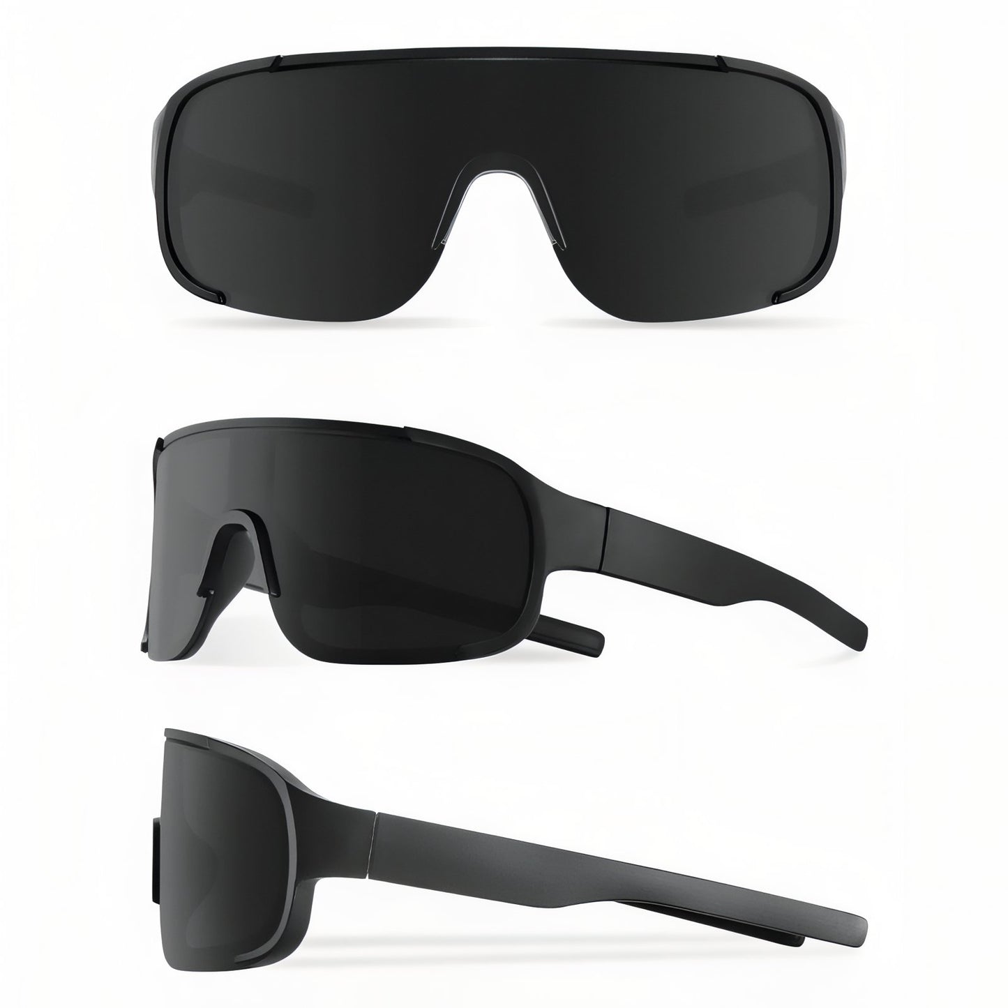 Lunette De Soleil de Randonnée vue de plusieurs angles - Noir Mat