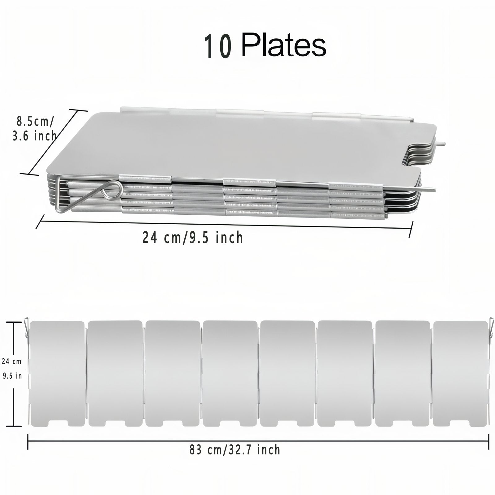 Pare-Vent Pour Réchaud guide des dimensions - 9 plates - 10 plates - 12 plates
