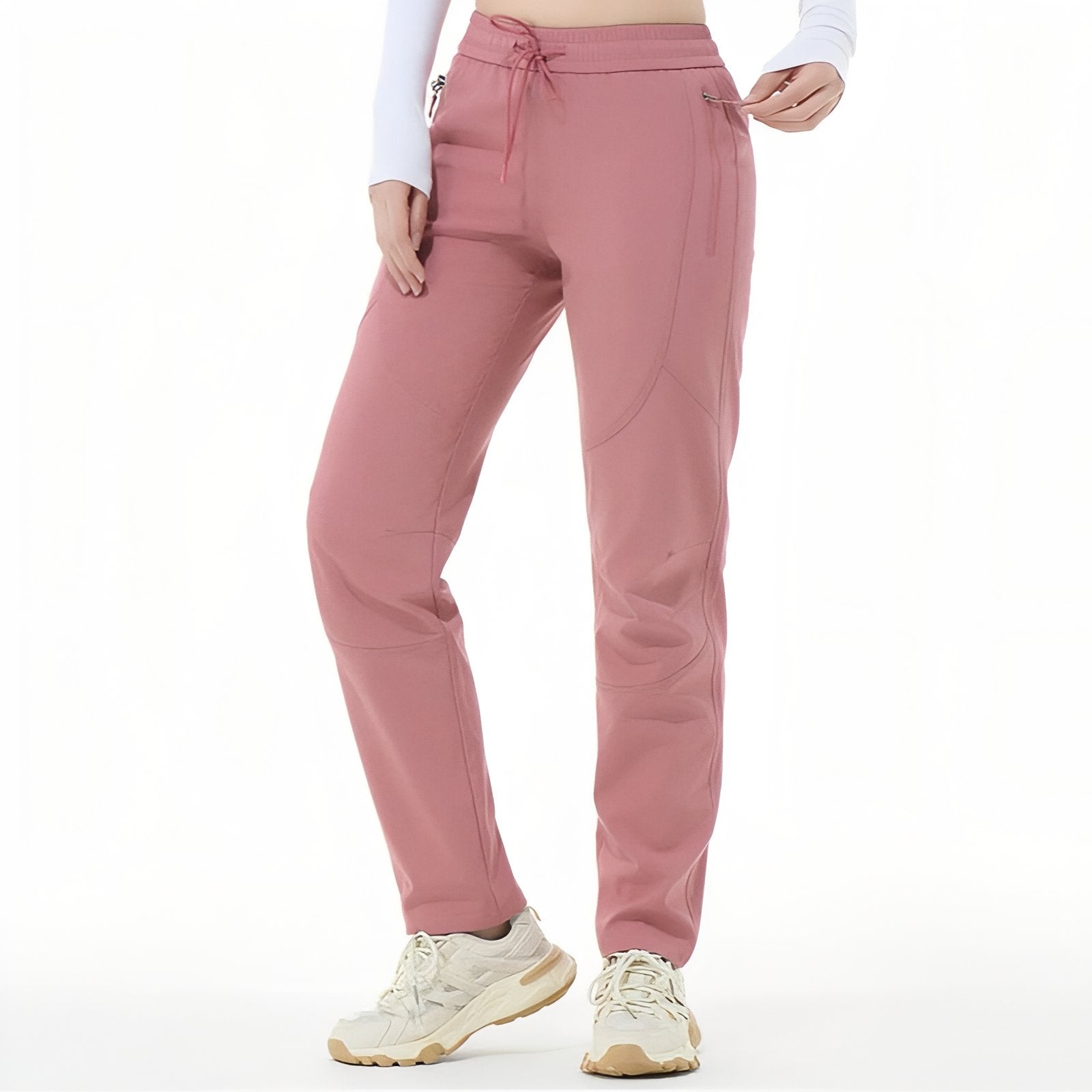 Pantalon de Randonnée Femme Hiver portée à la main - Rose Poudré - Noir - Gris Clair