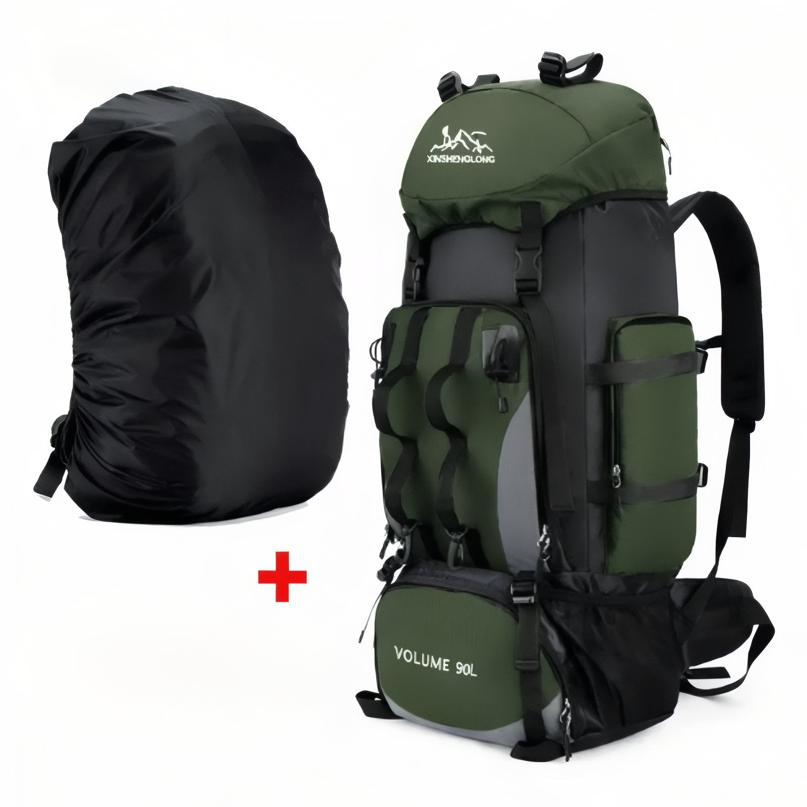 Sac à Dos Trekking - Vert - Avec Housse Imperméable