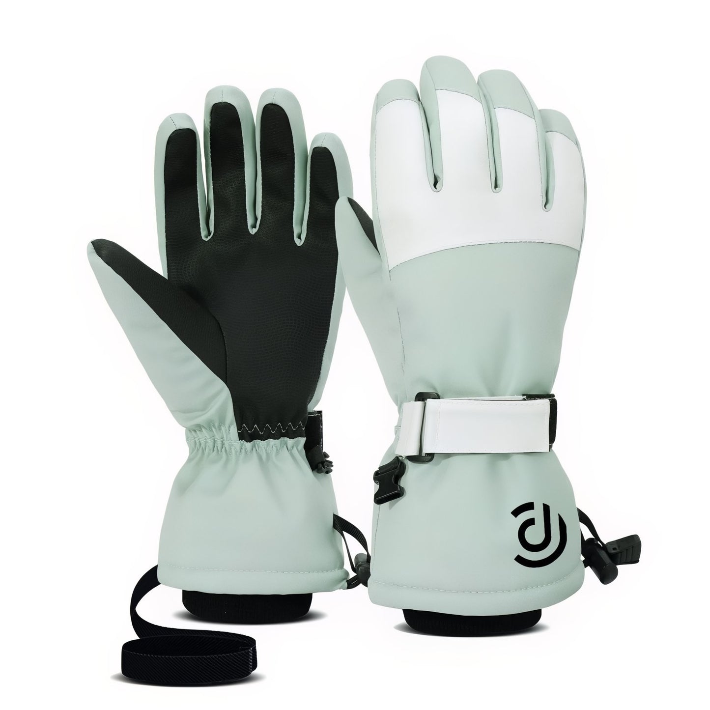 Gants Randonnée Hiver Homme - Vert Pâle et Noir