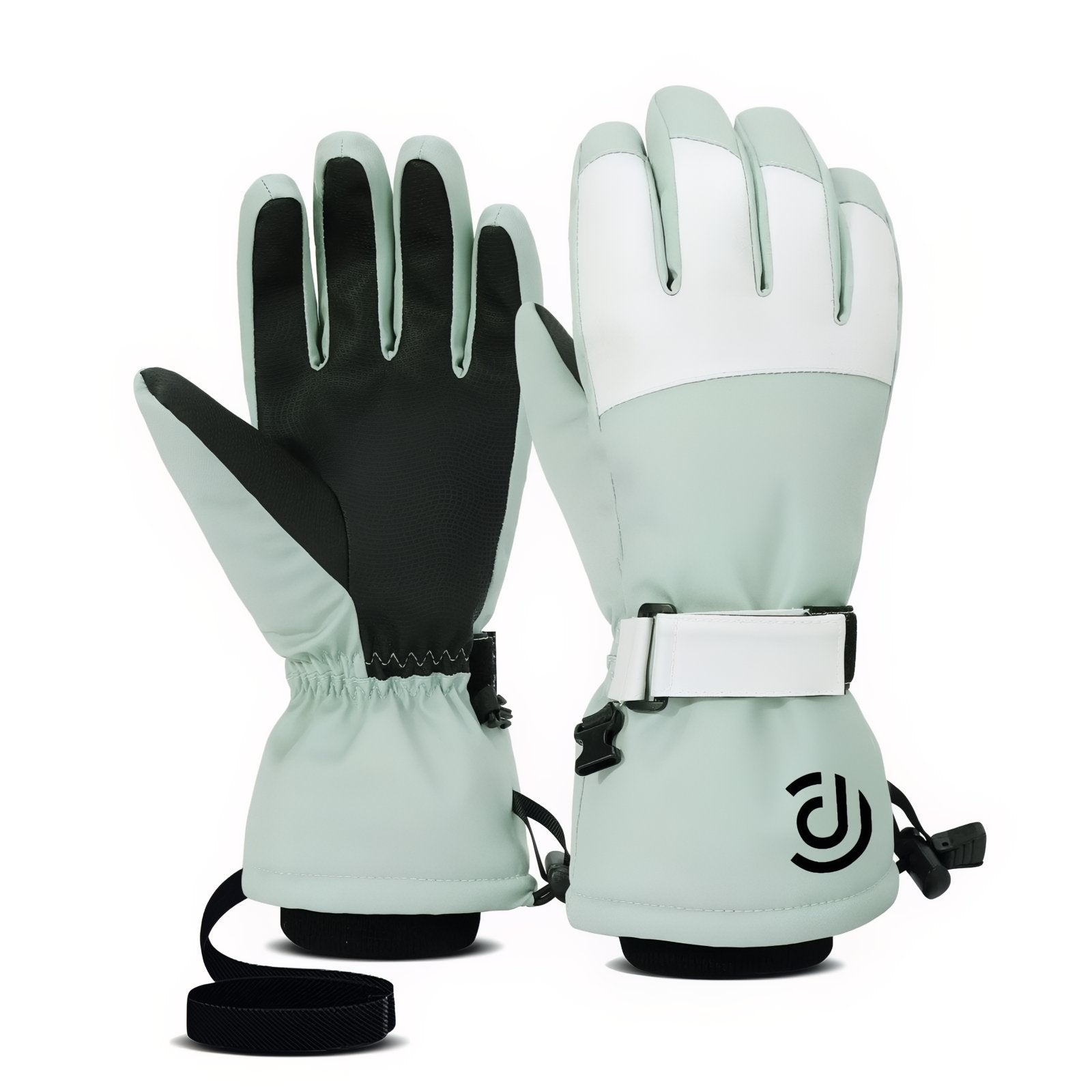Gants Randonnée Hiver Homme - Vert Pâle et Noir