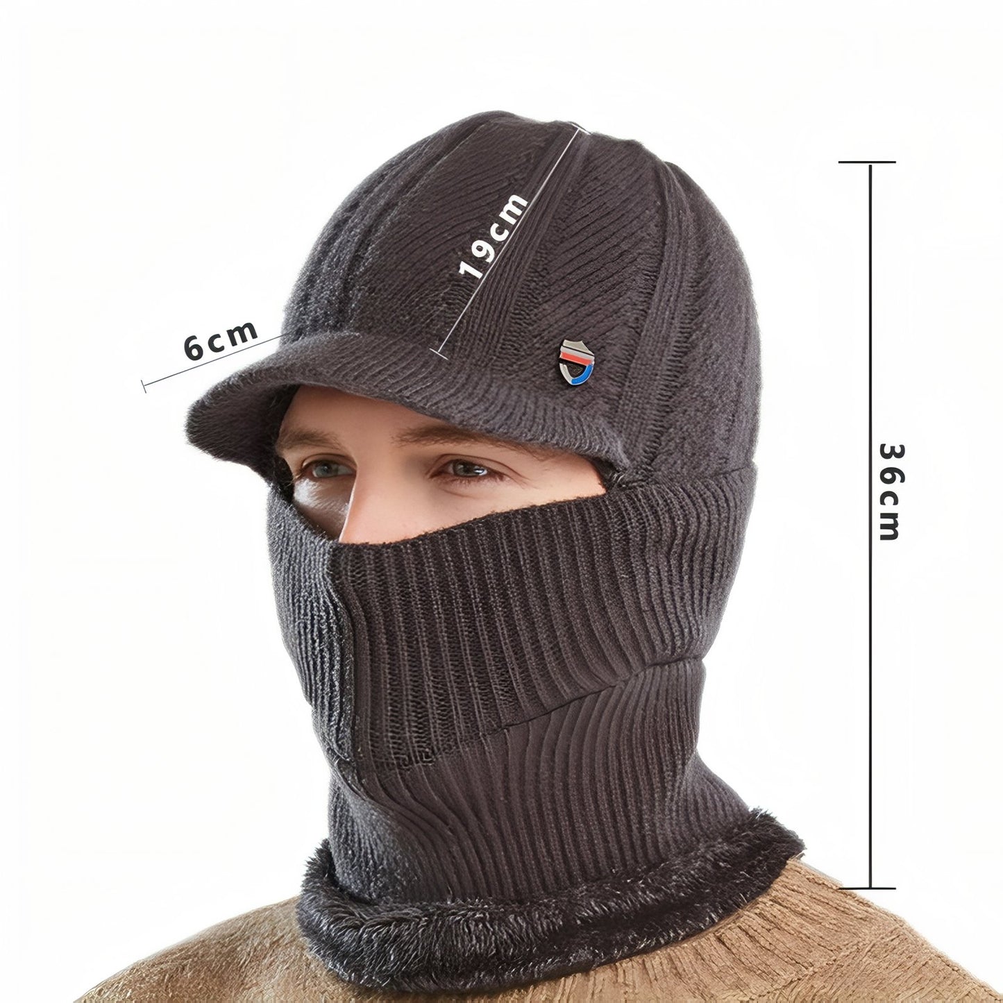 Cagoule 3 En 1 guide des dimensions - Gris Foncé - Beige - Bleu Marine - Noir - Gris Clair