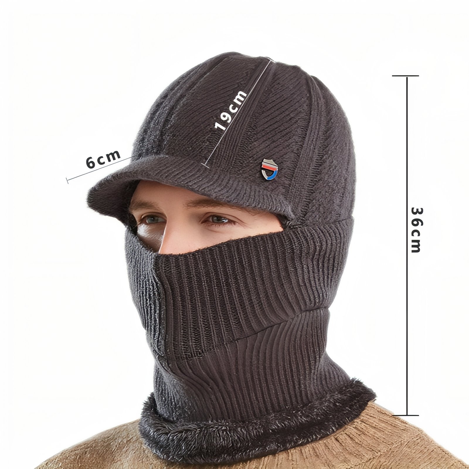 Cagoule 3 En 1 guide des dimensions - Gris Foncé - Beige - Bleu Marine - Noir - Gris Clair