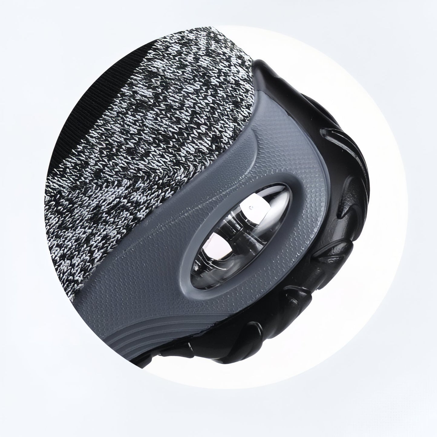 Basket de Marche Femme Sans Lacet gros plan semelle - Noir et Gris - Noir - Violet - Gris