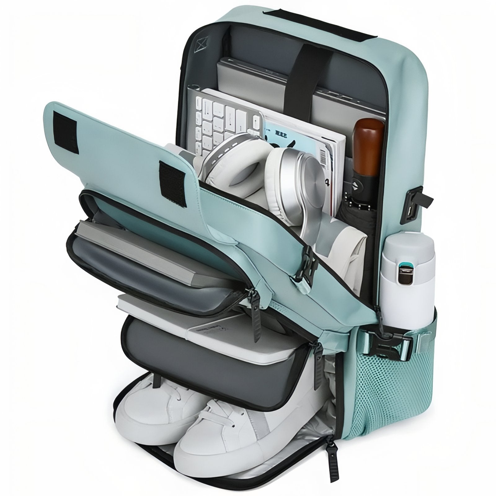 Sac De Voyage Multi Rangements Pratique compartiment ouvert - Rose - Turquoise - Gris - Gris Foncé - Vert Armée - Vert Pastel - Bleu Canard - Noir - Lavande