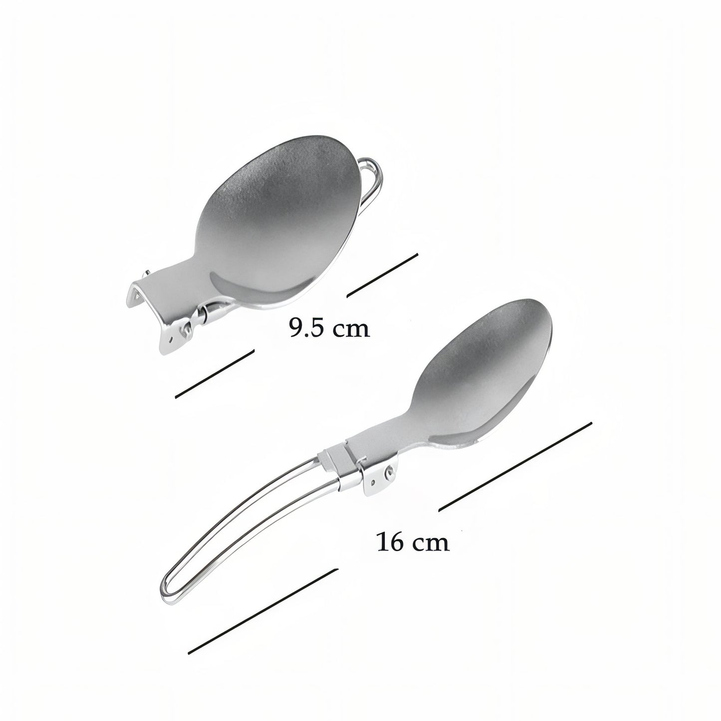Couvert Pliant Camping guide des dimensions - Cuillère + Fourchette + Couteau