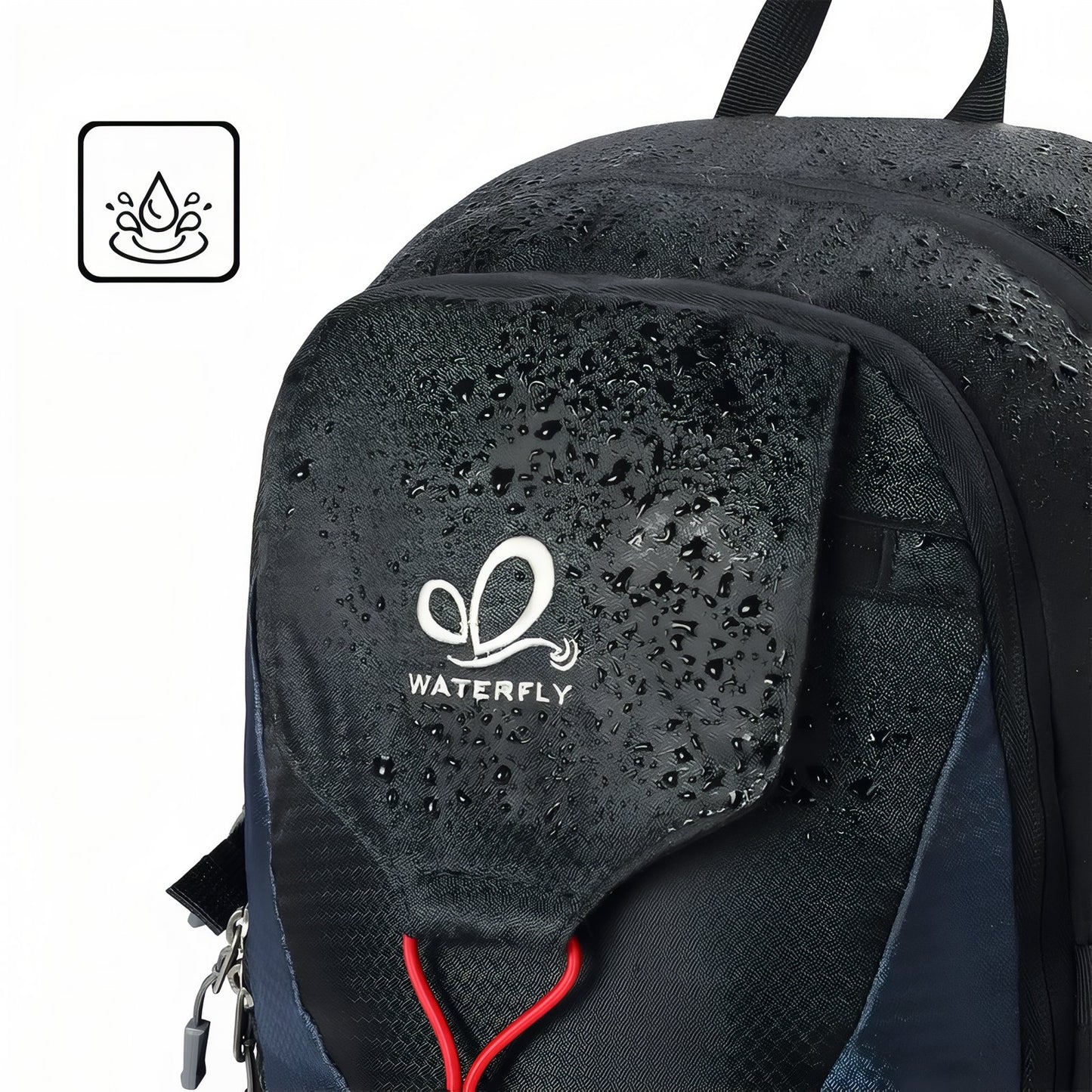 Sac à Dos Randonnée 30L Ultra Léger gros plan matière imperméable - Bleu Marine et Noir - Bleu Marine et Gris Foncé - Vert Émeraude et Bleu Marine - Noir et Rouge