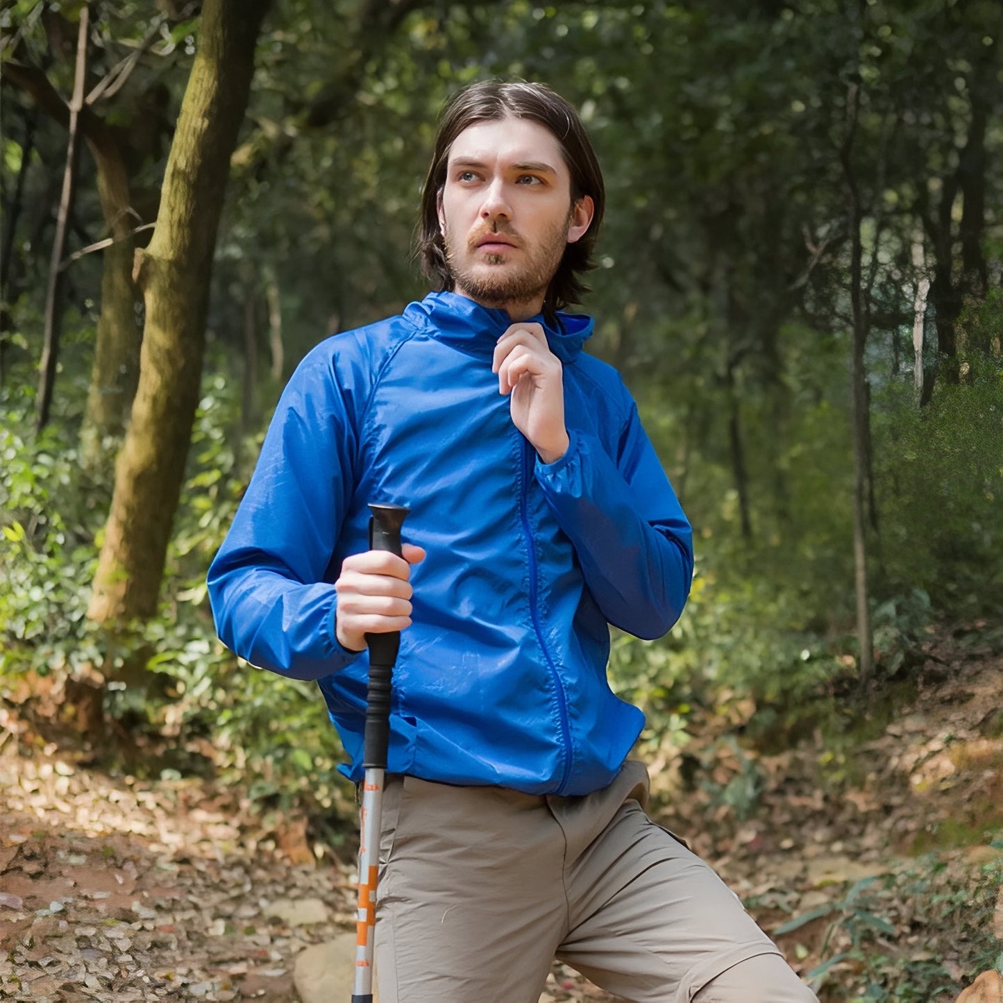Veste Imperméable Légère portée en extérieur - Bleu Ciel - Blanc - Jaune Fluo - Bleu - Gris Argenté - Noir - Rose Pâle - Rose Fluo - Vert Fluo - Orange Fluo