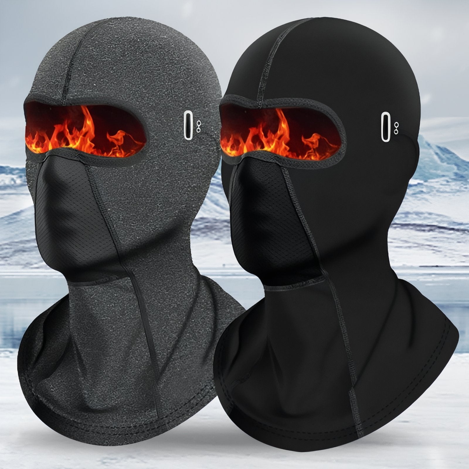 Cagoule Randonnée Hiver deux modèles côte à côte - Noir Long (encoche oreilles pour lunettes) - Noir Court (encoche oreilles pour lunettes) - Noir Long - Noir Court - Gris Long - Gris Court - Gris Long (encoche oreilles pour lunettes) - Gris Court (encoche oreilles pour lunettes) - Gris Camouflage Long (encoche oreilles pour lunettes)