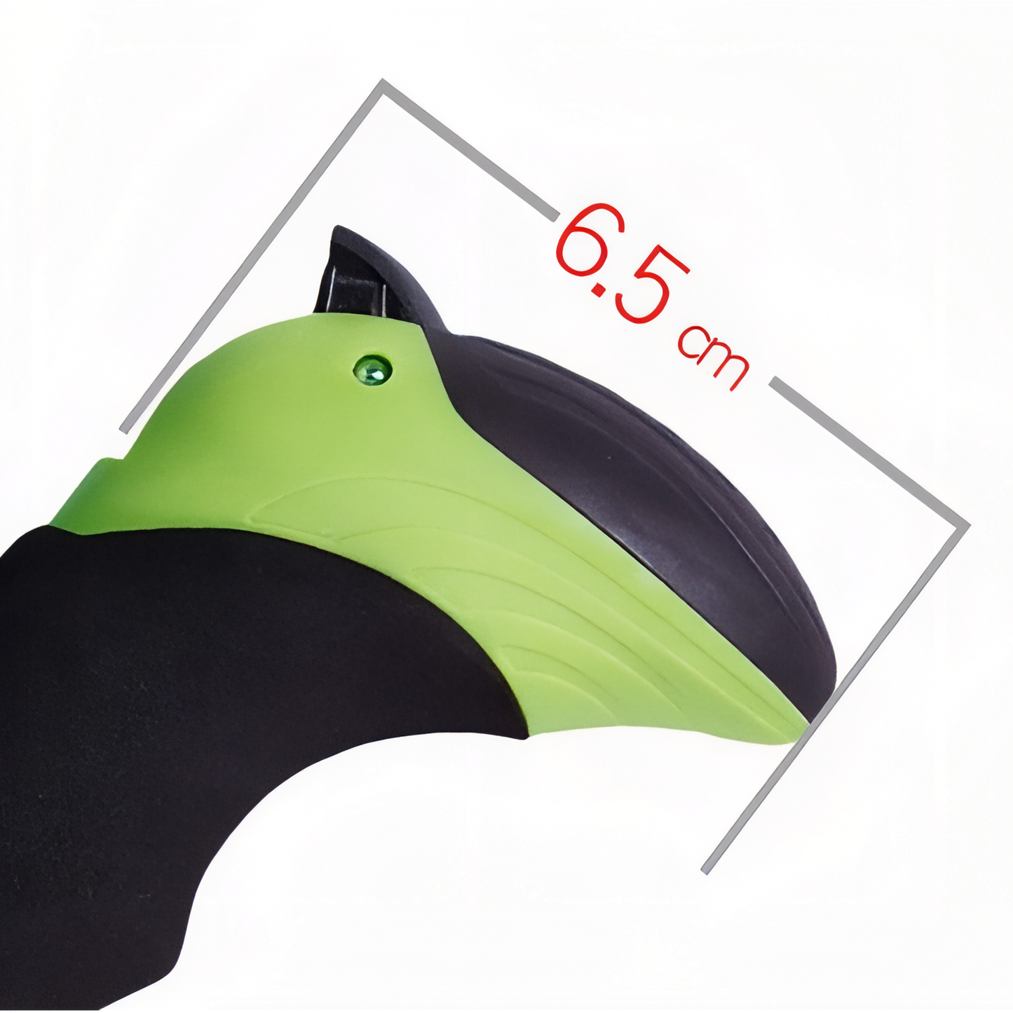 Bâton De Marche Carbone Pliable gros plan détail produit - Rouge et Vert Fluo - Noir