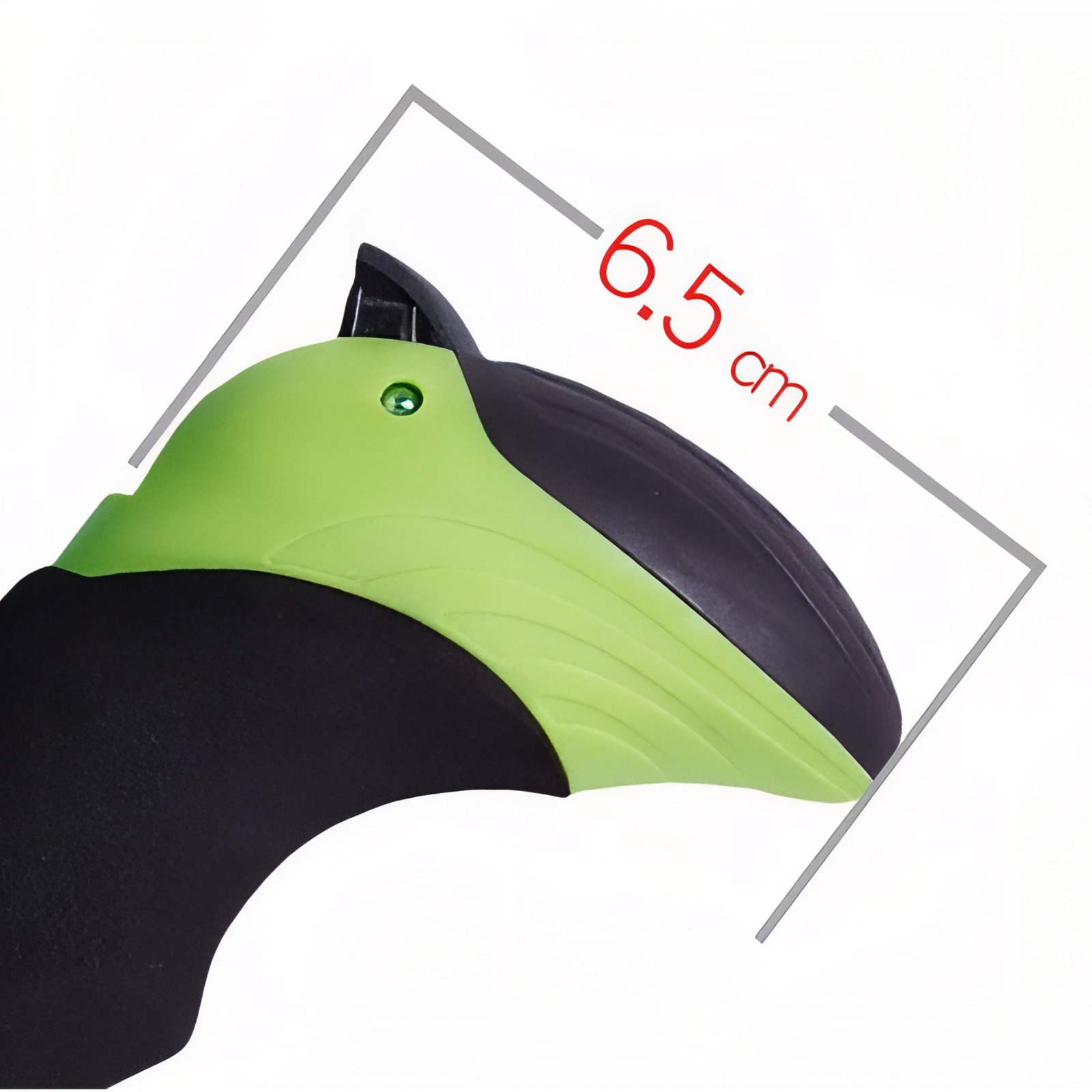 Bâton De Marche Carbone Pliable gros plan détail produit - Rouge et Vert Fluo - Noir