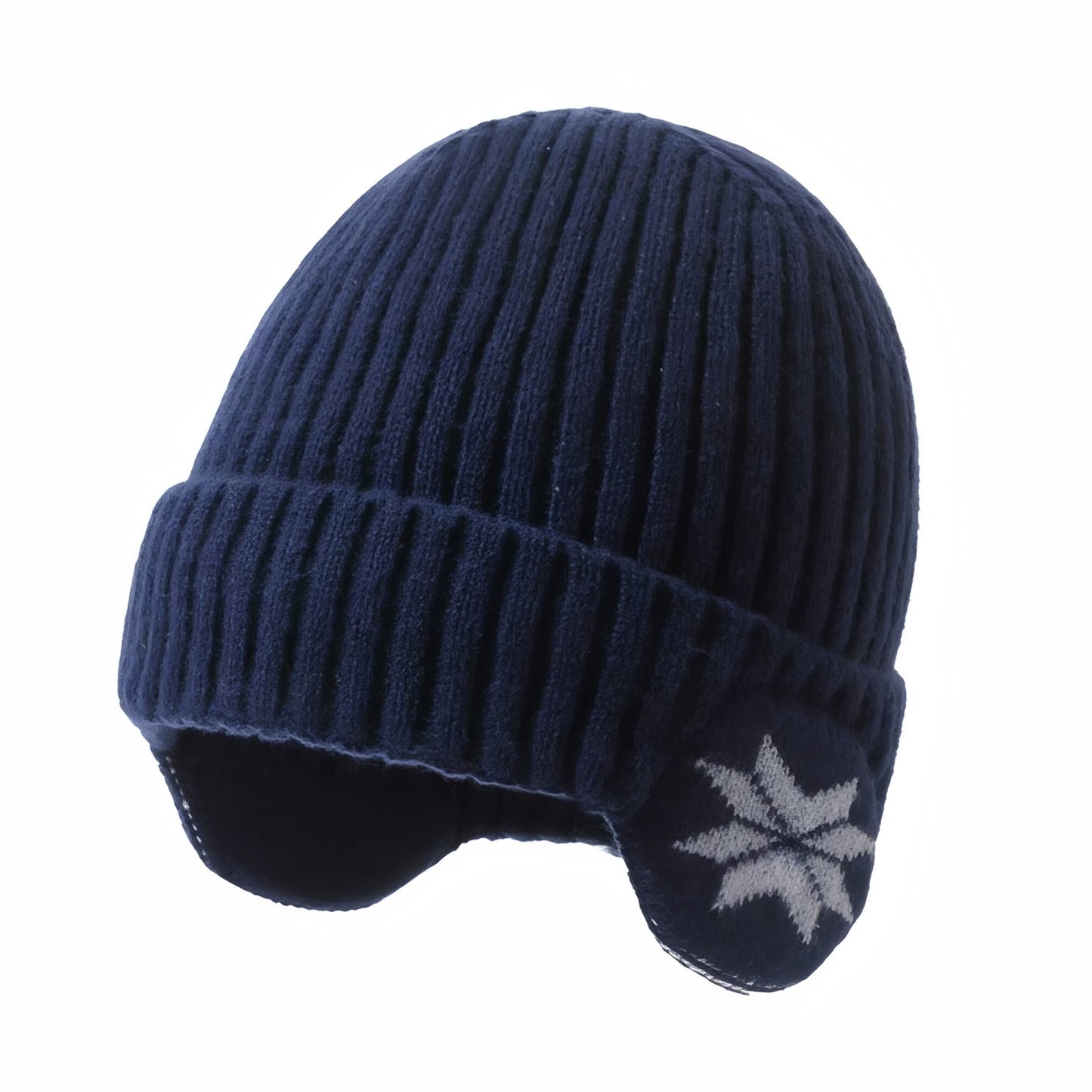 Bonnet Cache Oreille Femme - Bleu Marine - 55-60cm