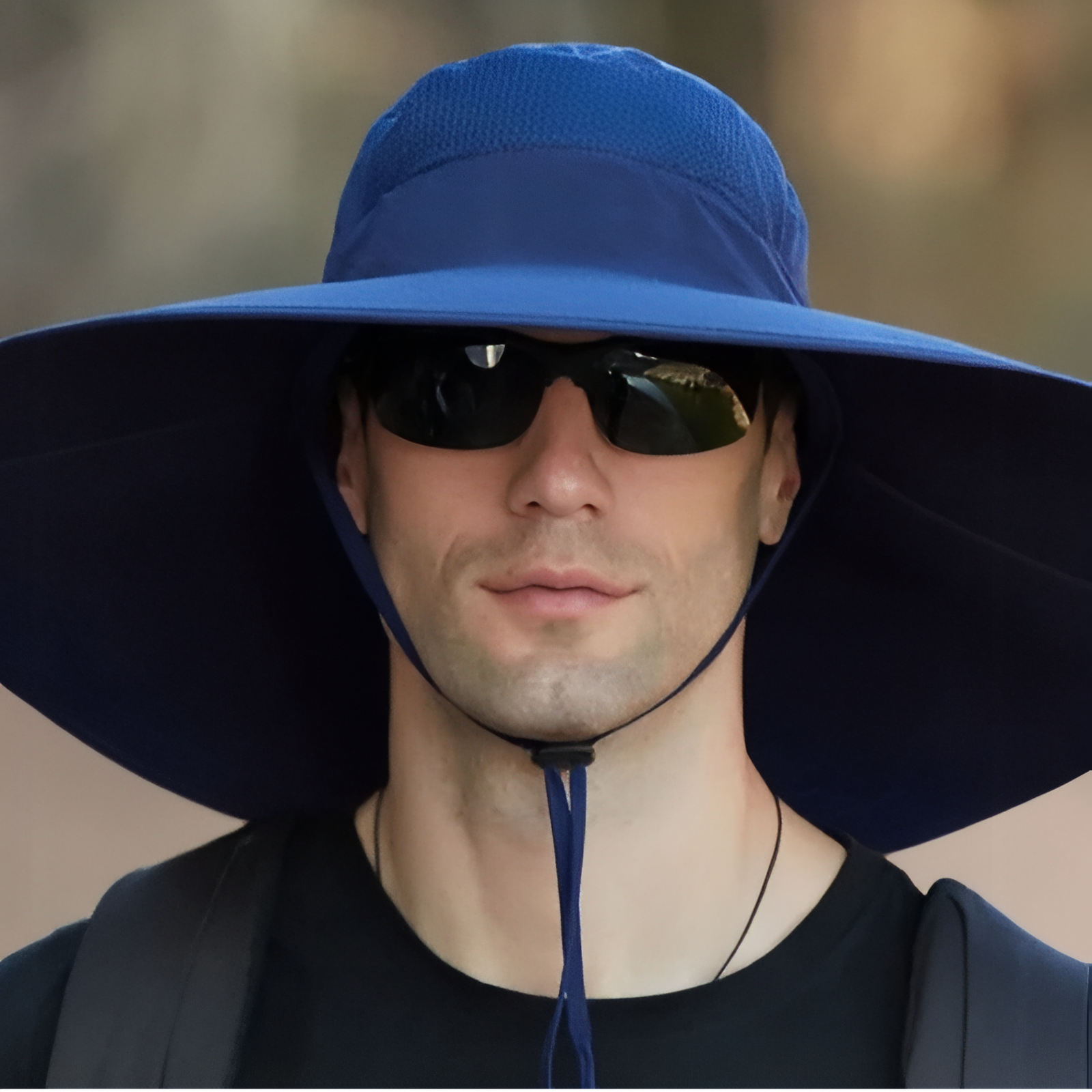 Chapeau À Large Bord Pour Randonnées portée par un homme - Beige - Bleu Marine - Gris - Vert Foncé - Gris Foncé - Bleu Ciel