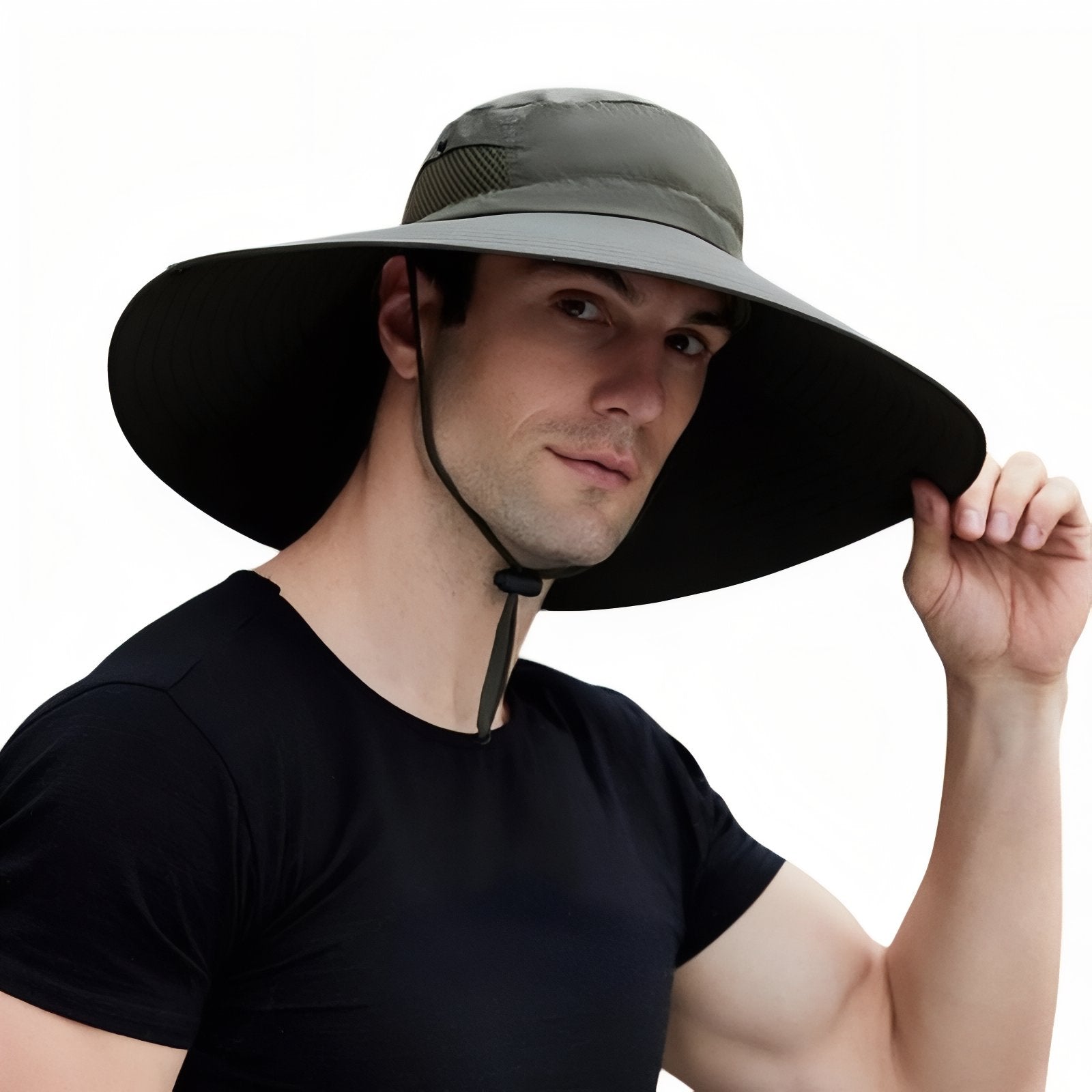 Chapeau Randonnée Anti-UV Homme - Vert Olive - 56-60cm