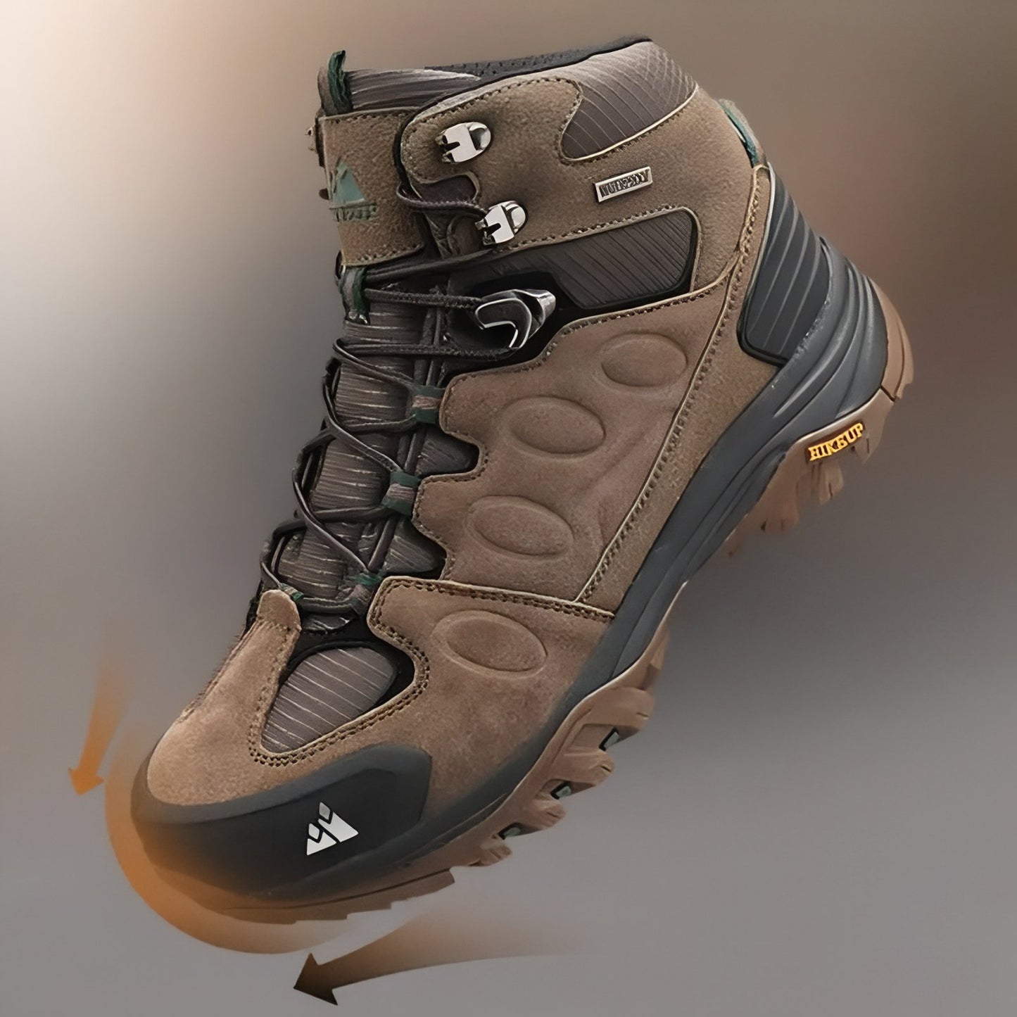 Chaussure Randonnée Montagne Homme gros plan détail semelle - Marron Foncé - Noir Ébène - Vert Foncé - Gris