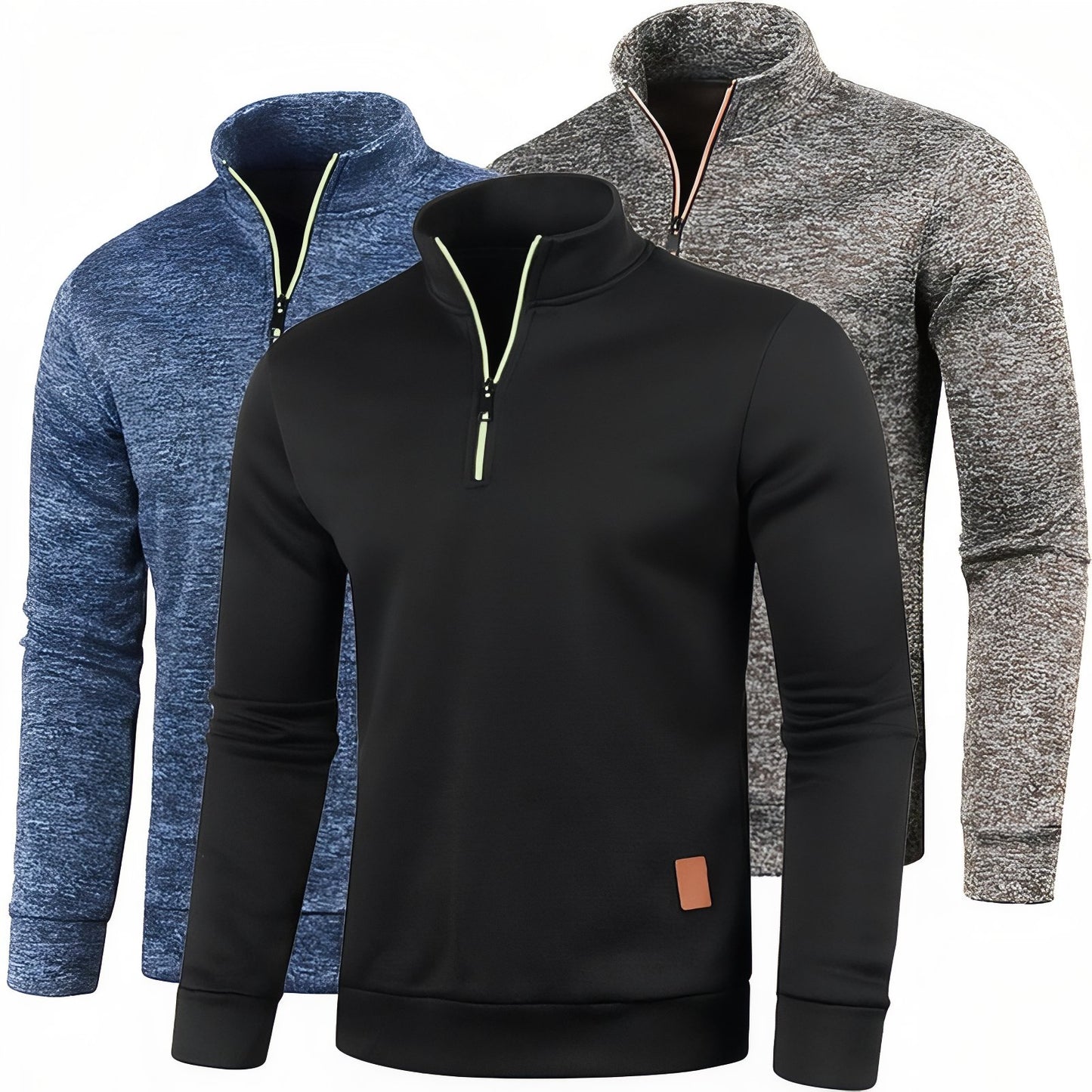 Pull Randonnée Homme trois articles alignés - Bleu - Bordeaux - Gris Clair - Gris Foncé - Vert Olive - Bleu Ciel - Noir - Gris Anthracite
