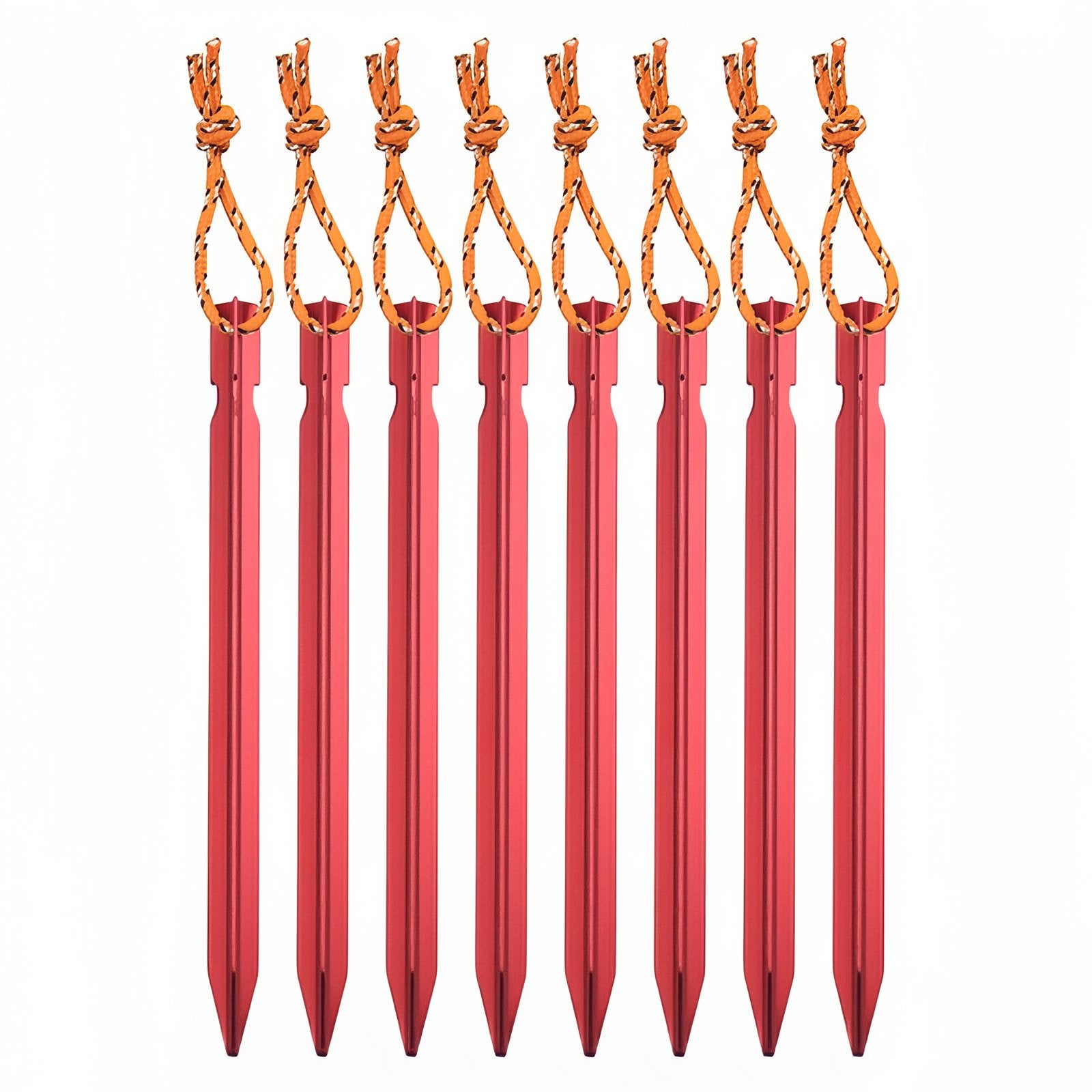Piquet De Tente Aluminium 18cm huit piquets alignés - Rouge