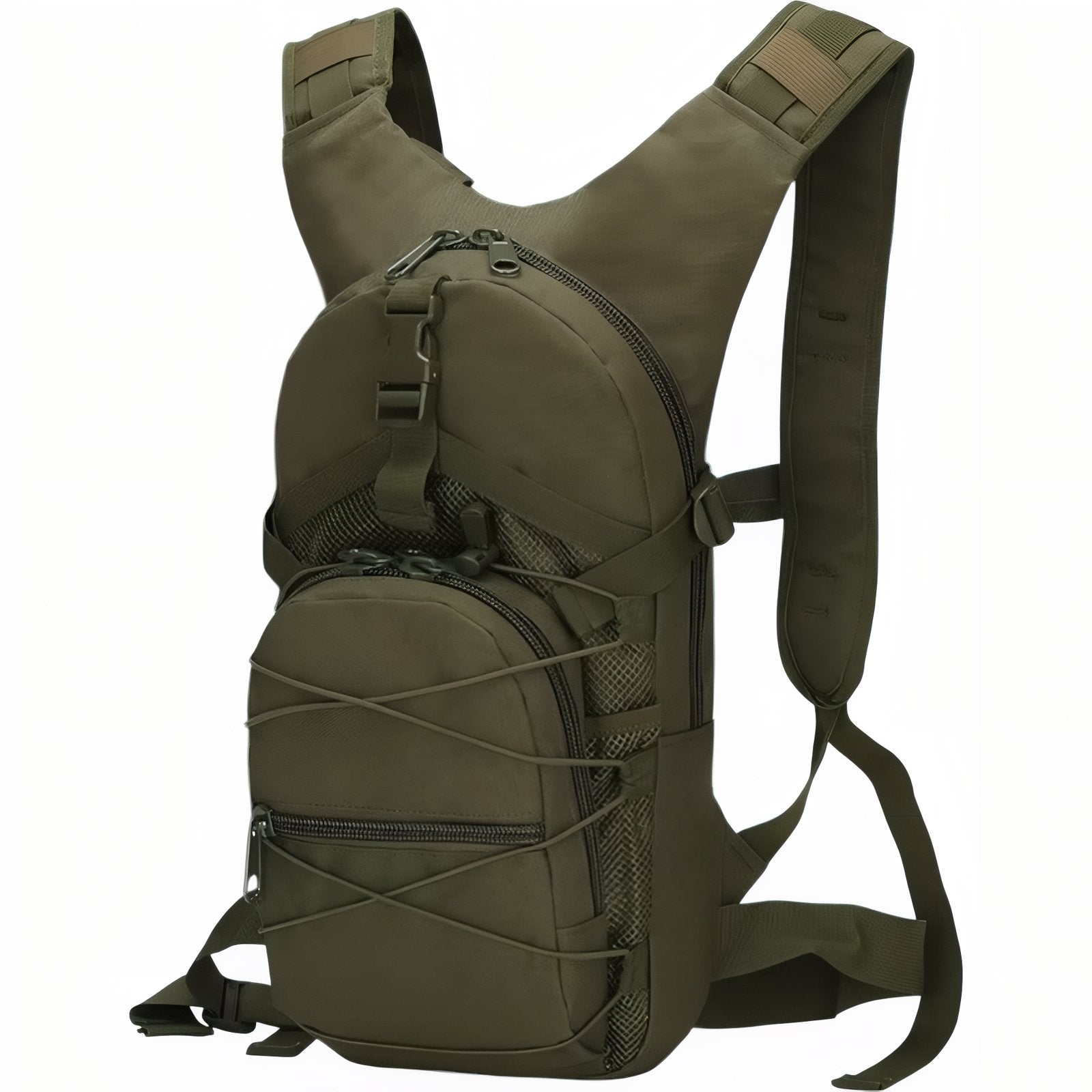 Sac à Dos Militaire 25 Litres gros plan fermeture zippée - Vert Olive - Vert Camouflage - Gris Camouflage - Olive Camouflage - Noir