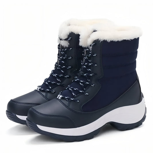 Bottes Randonnée Neige Femme - Bleu Marine et Blanc
