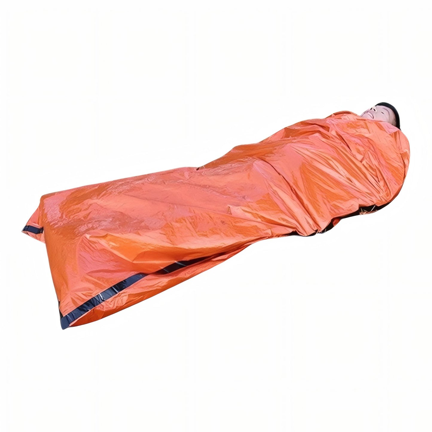 Couverture De Survie Sac De Couchage mise en situation portée - Orange Fluo - Vert